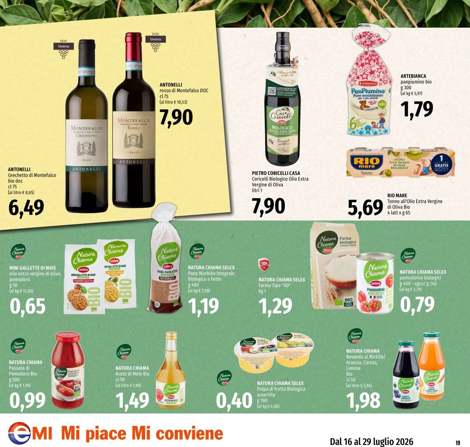 Volantino EMI del 16/07/2026 | Pagina: 19 | Prodotti: Pomodorini, Frutta, Farina, Tonno