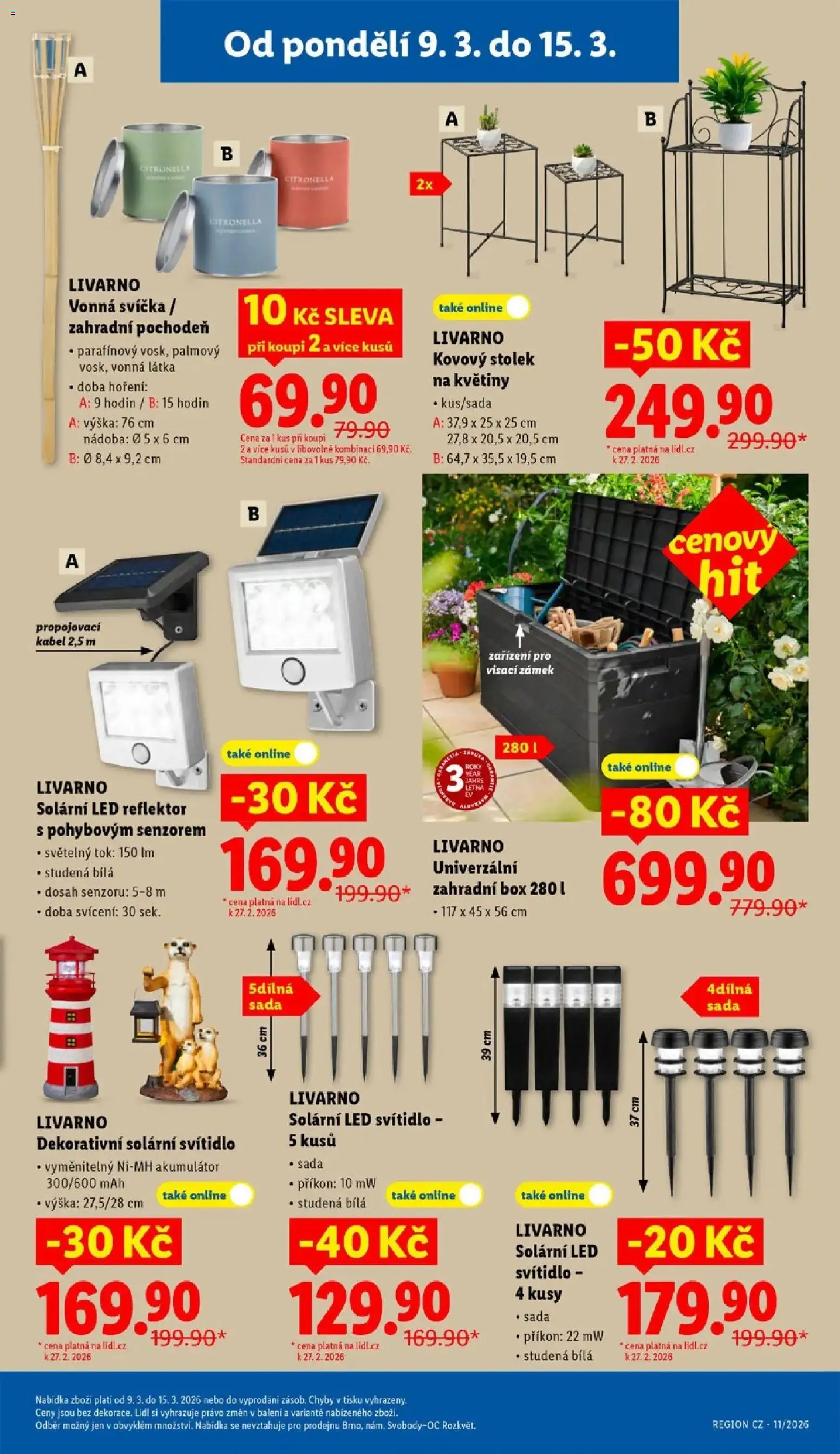Lidl aktuální leták od 09.03.2026 | Strana: 35 | Produkty: LED reflektor, Květiny, Stolek, Reflektor