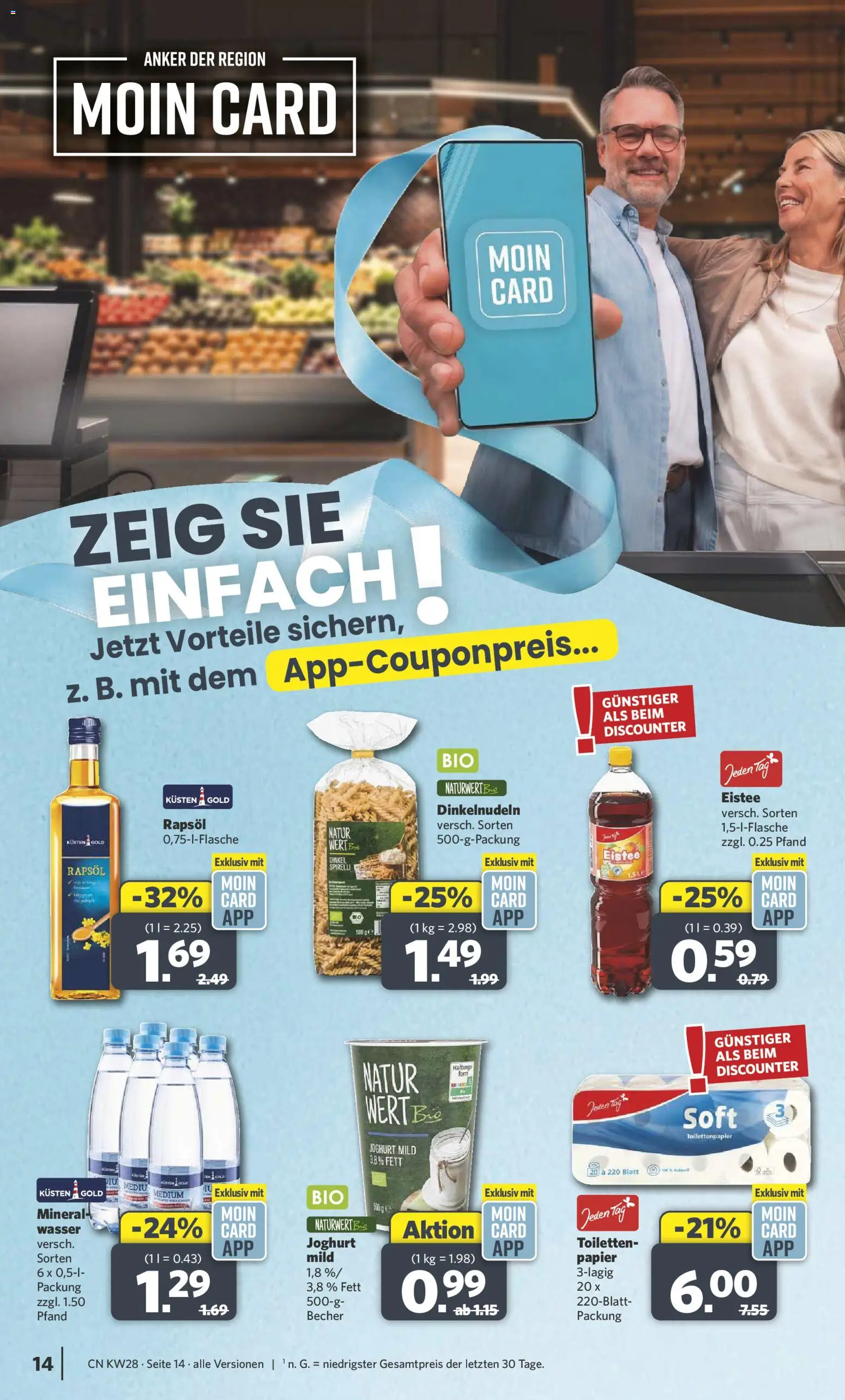 Combi Prospekt – gültig ab 06.07.2026 | Seite: 14 | Produkte: Joghurt, Rapsöl, Wasser, Toilettenpapier