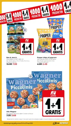 Proper chips of popcorn, Alle zakken à 85 of 90 gram Bijv. Proper paprika lentil chips 2 zakken à 85 gram - Voorbeeld van een folder van Jumbo, geldig van 23-09-2026 | Pagina: 8