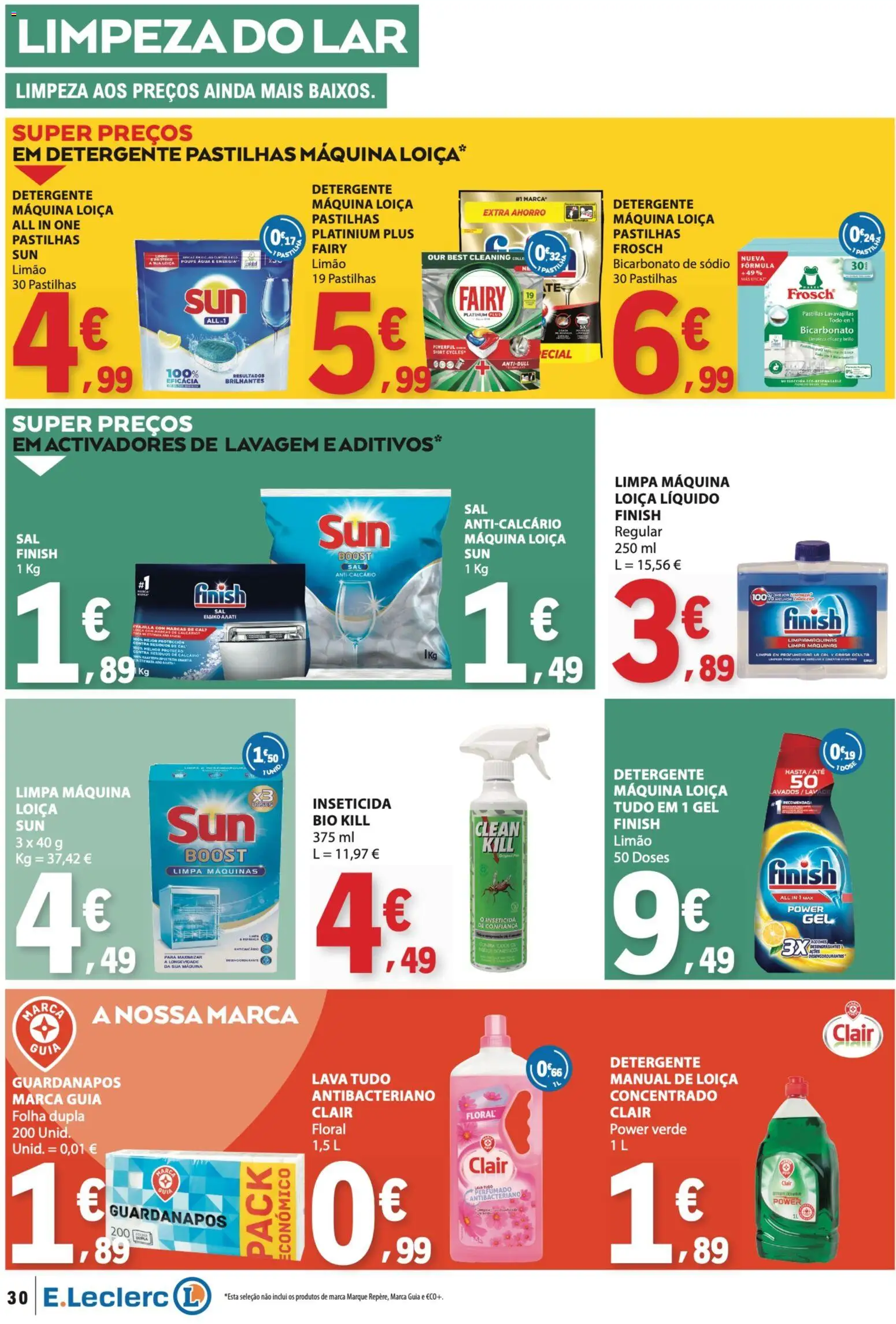 E.Leclerc folheto │ válido de 20/08/2026 | Página: 30 | Produtos: Agua, Guardanapos, Inseticida, Detergente