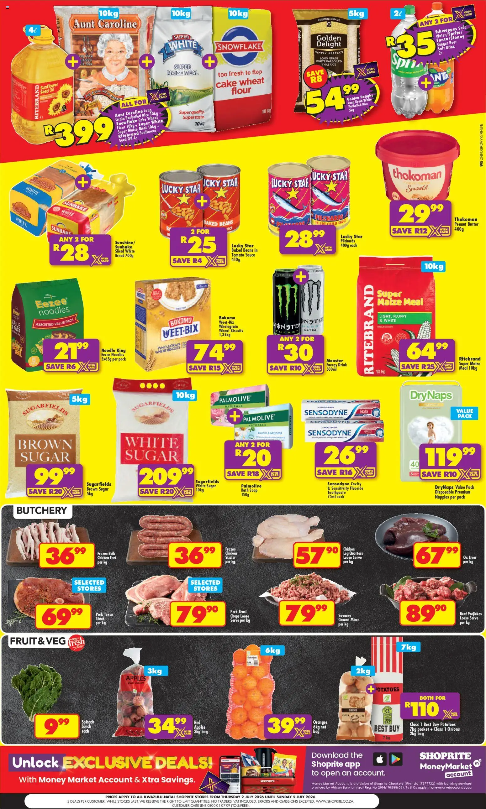 New Shoprite catalogue – valid from 02/07/2026 | Page: 2 | Products: Bag, Biscuits, Rice, Nappies