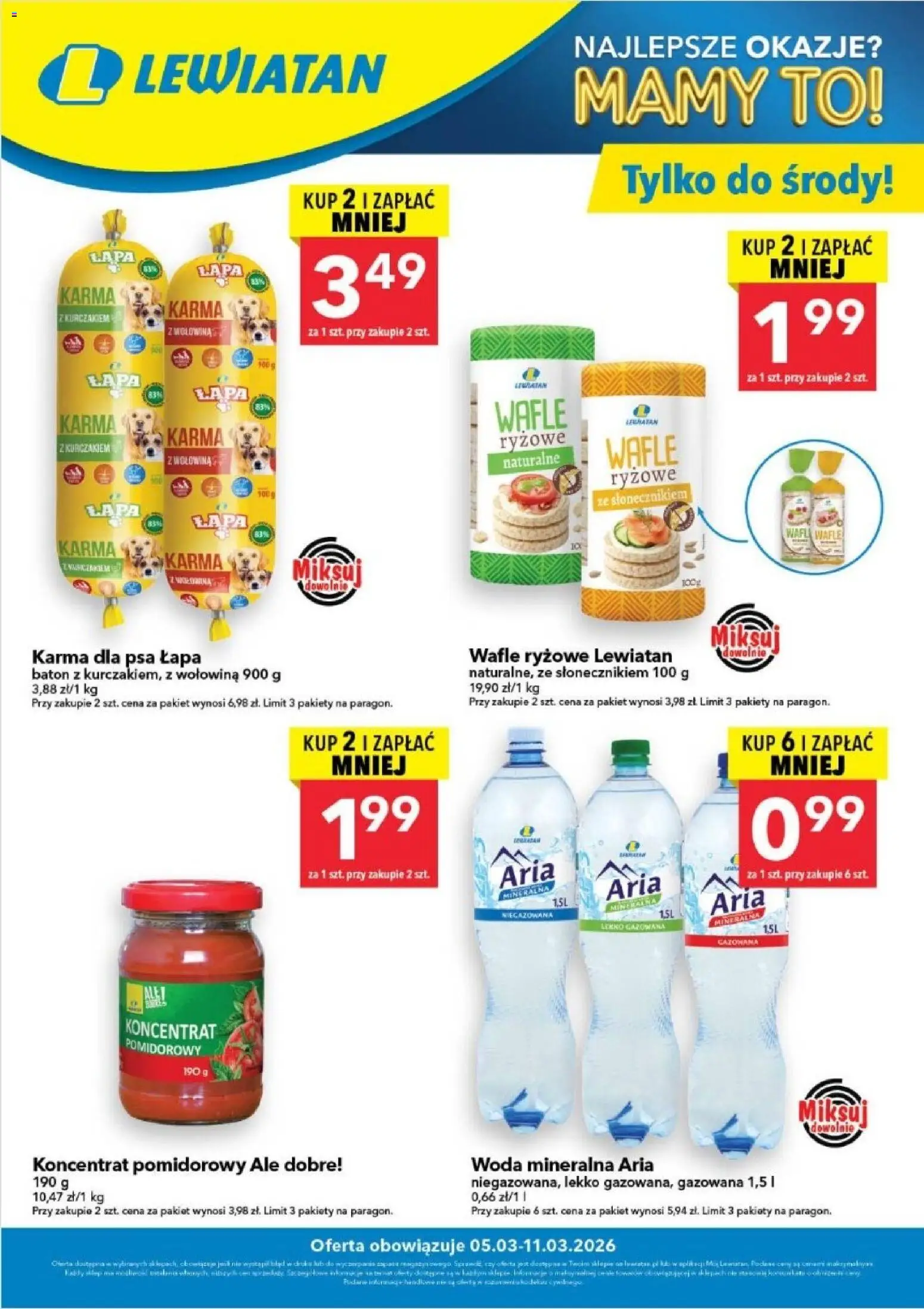 Lewiatan gazetka - W wielopakach taniej od 05.03.2026 | Strona: 1 | Produkty: Woda mineralna, Baton, Karma dla psa, Wołowina