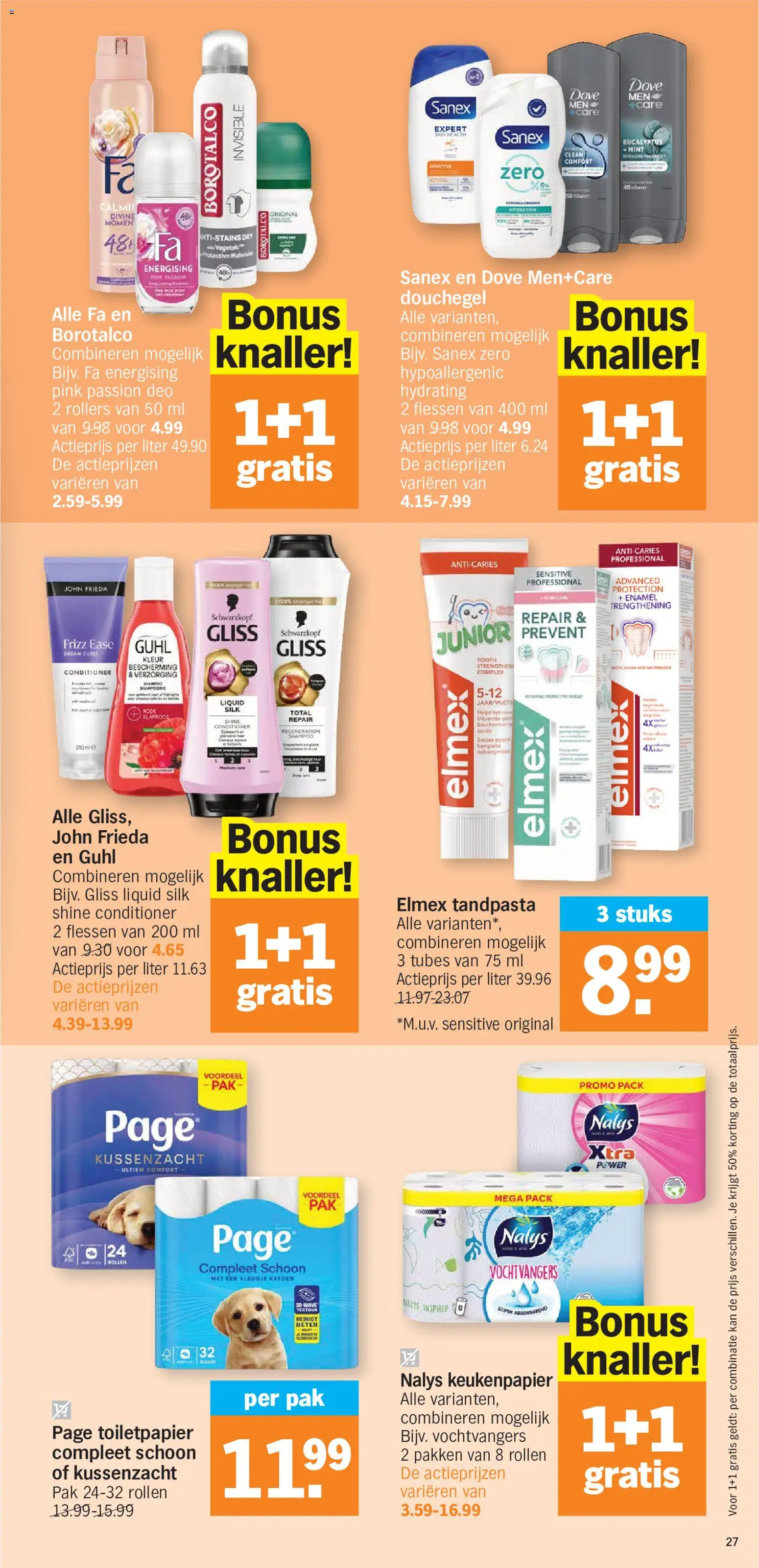 {H1} | Pagina: 27 | Producten: Shampoo, Douchegel, Tandpasta, Keukenpapier
