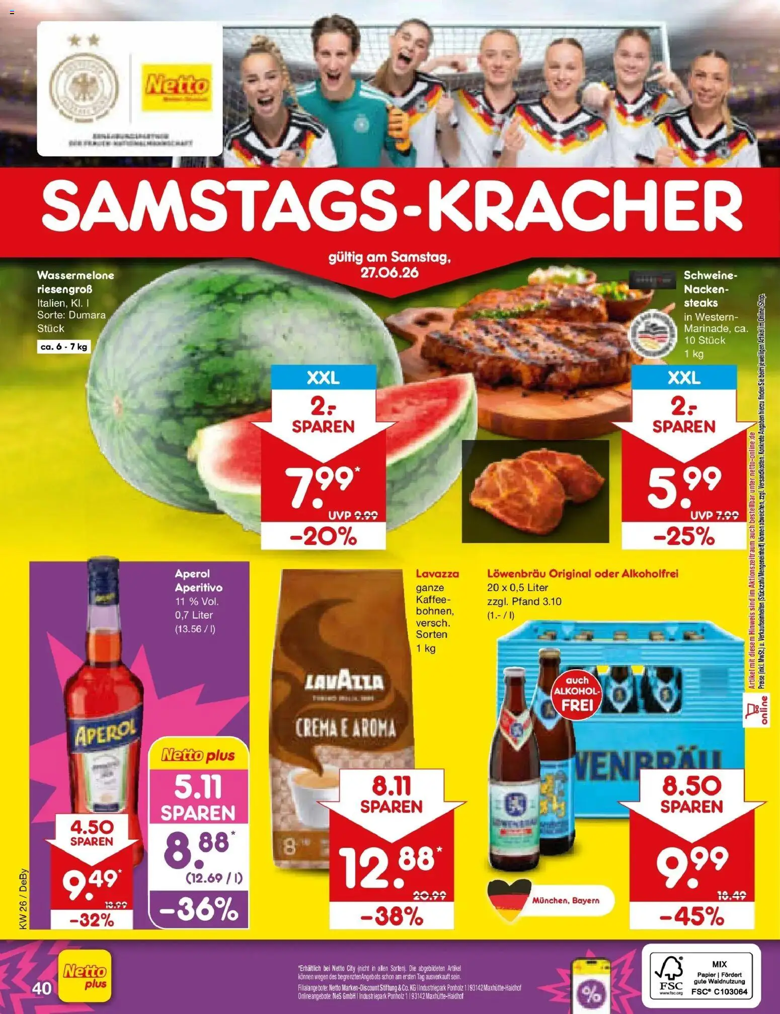Netto Marken-Discount Prospekt Buttenwiesen – gültig ab 22.06.2026 | Seite: 56 | Produkte: Lavazza, Kaffee, Wassermelone, Aperol