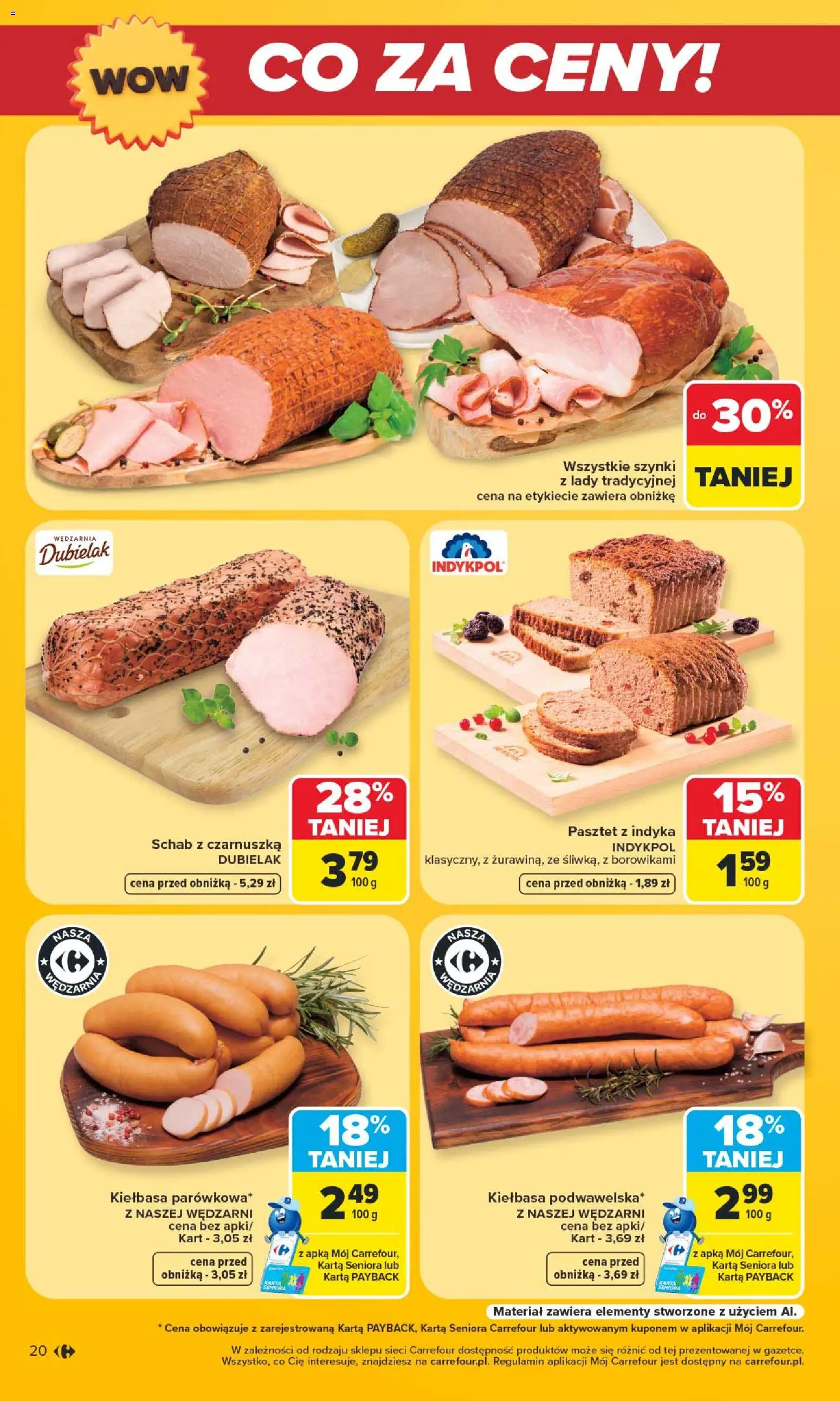 Carrefour gazetka - Warszawa od 24.08.2026 | Strona: 20 | Produkty: Kiełbasa, Karta, Schab, Pasztet