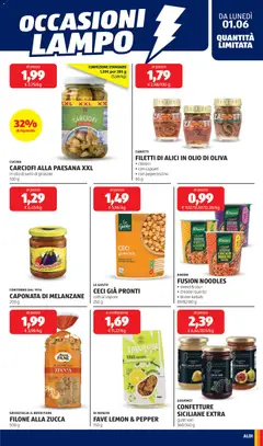 Anteprima del volantino FILETTI DI ALICI IN OLIO DI OLIVA, • classici, • con capperi, • con peperoncino, 60 g valido a partire dal 01.06.2026 | Pagina: 17