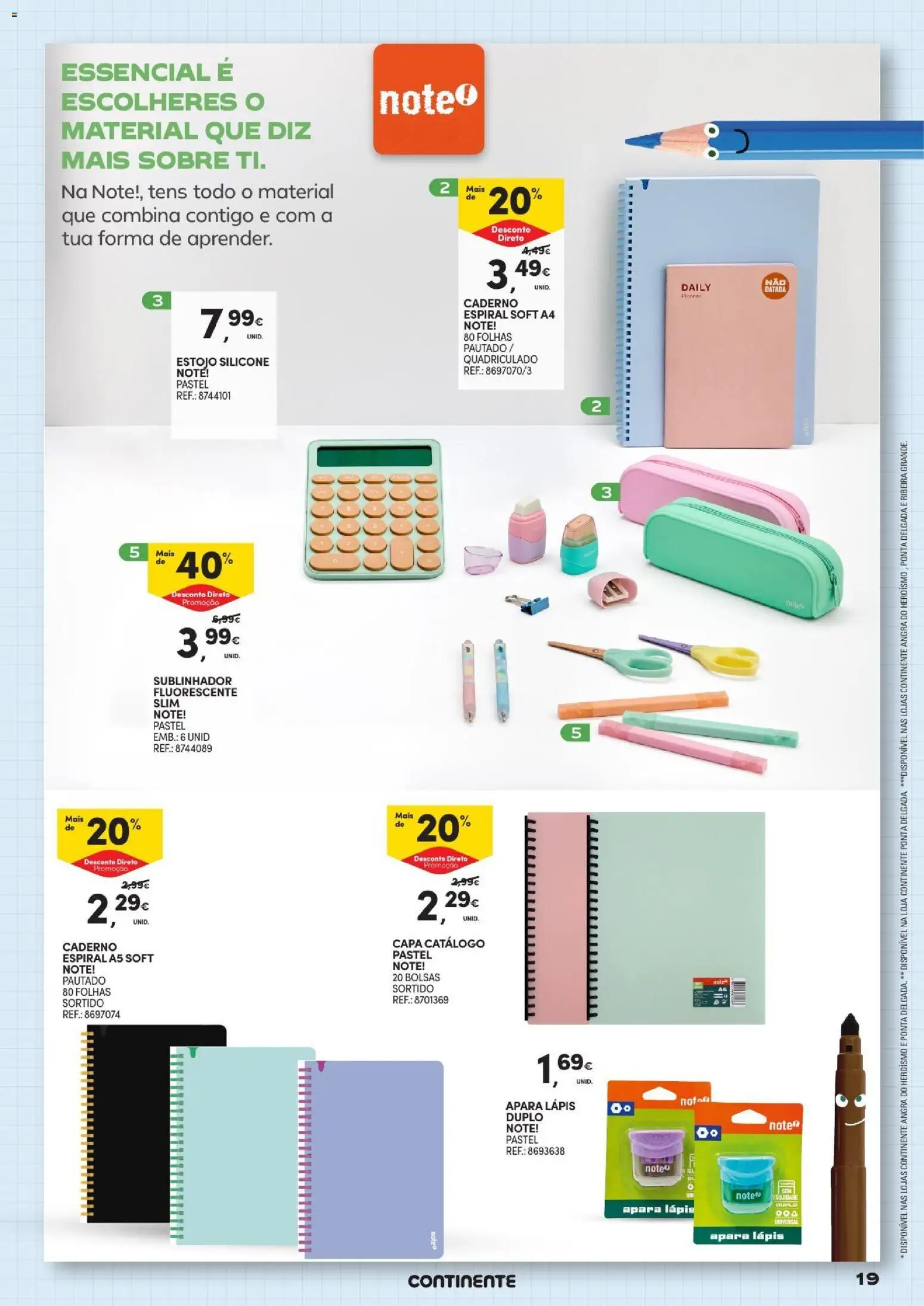Continente - Açores Regresso às Aulas │ válido de 25/08/2026 | Página: 19 | Produtos: Caderno