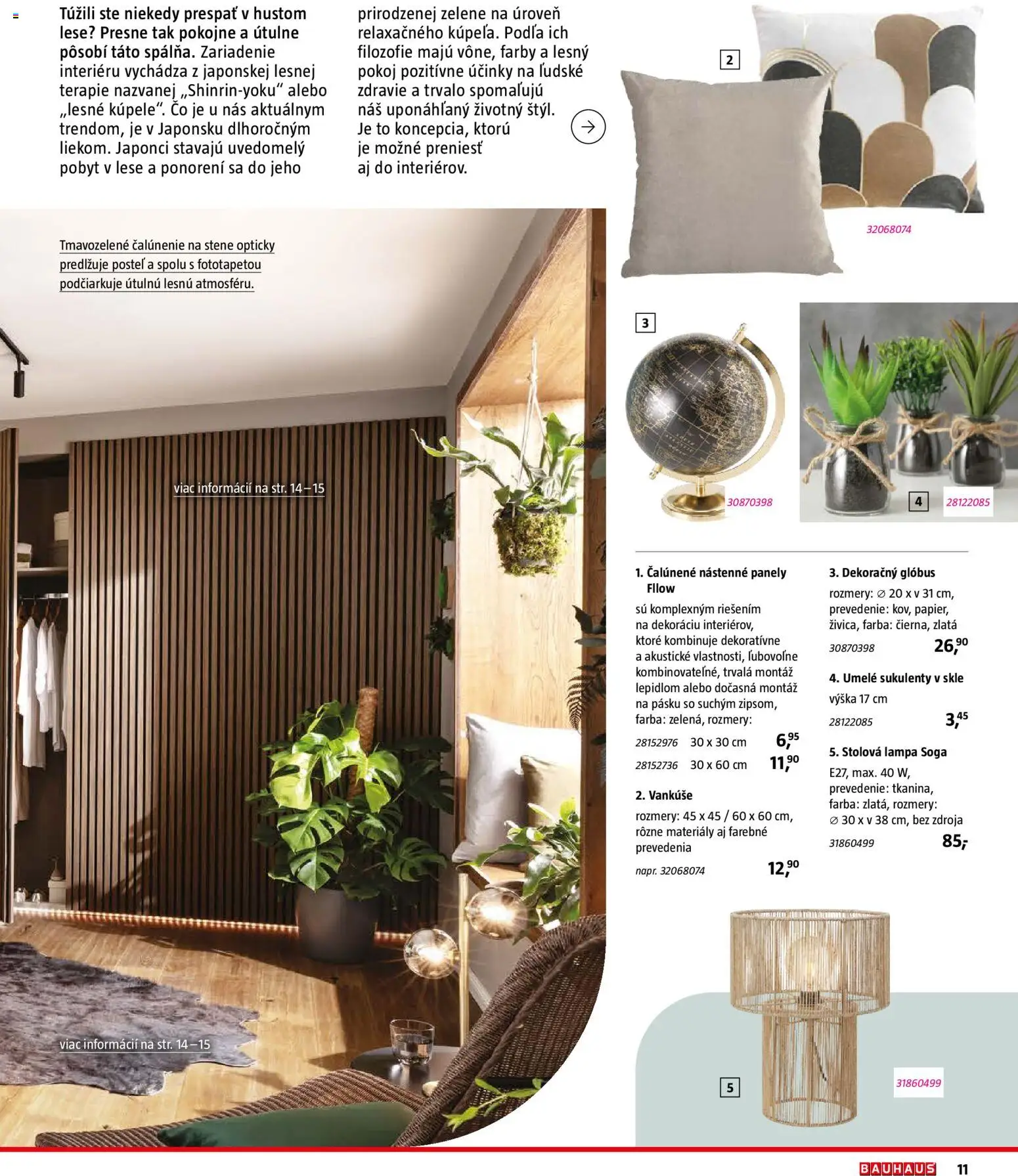 Nové Bauhaus akcie – leták je platný od 03.08.2026 | Strana: 11 | Produkty: Panely, Posteľ, Lampa, Vankúše