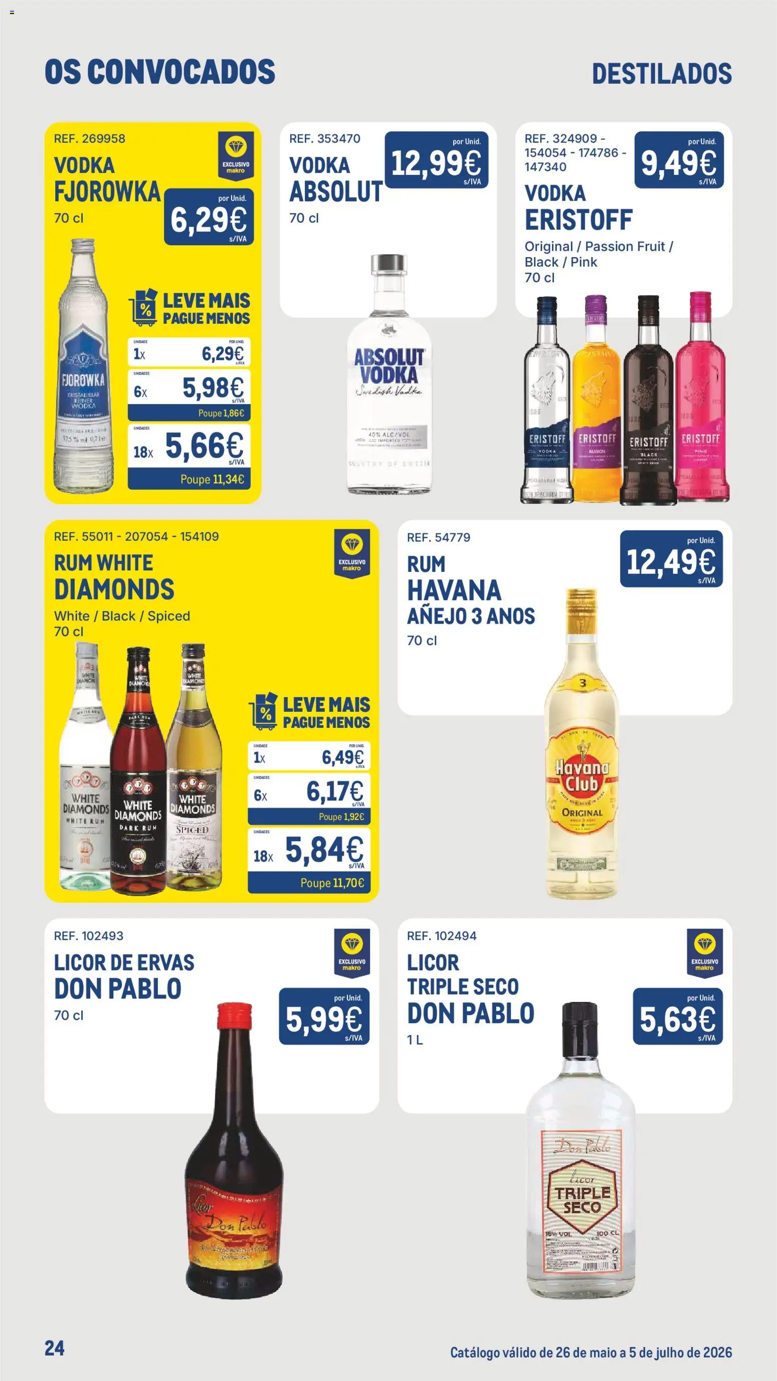 Makro Os Convocados │ válido de 26.05.2026 | Página: 24 | Produtos: Rum, Licor, Vodka