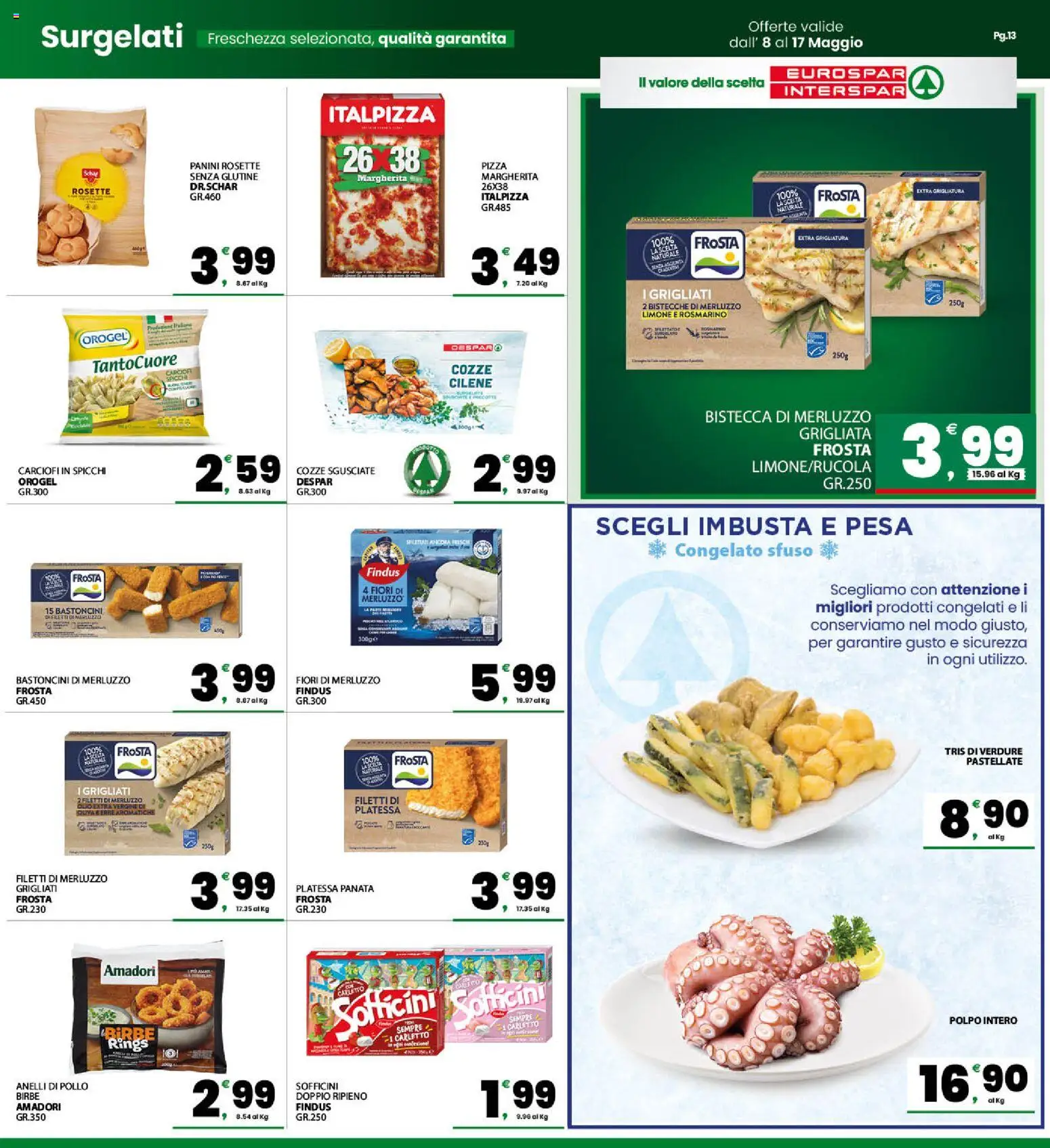 Volantino Interspar del 08.05.2026 | Pagina: 13 | Prodotti: Rosmarino, Merluzzo, Polpo, Limone