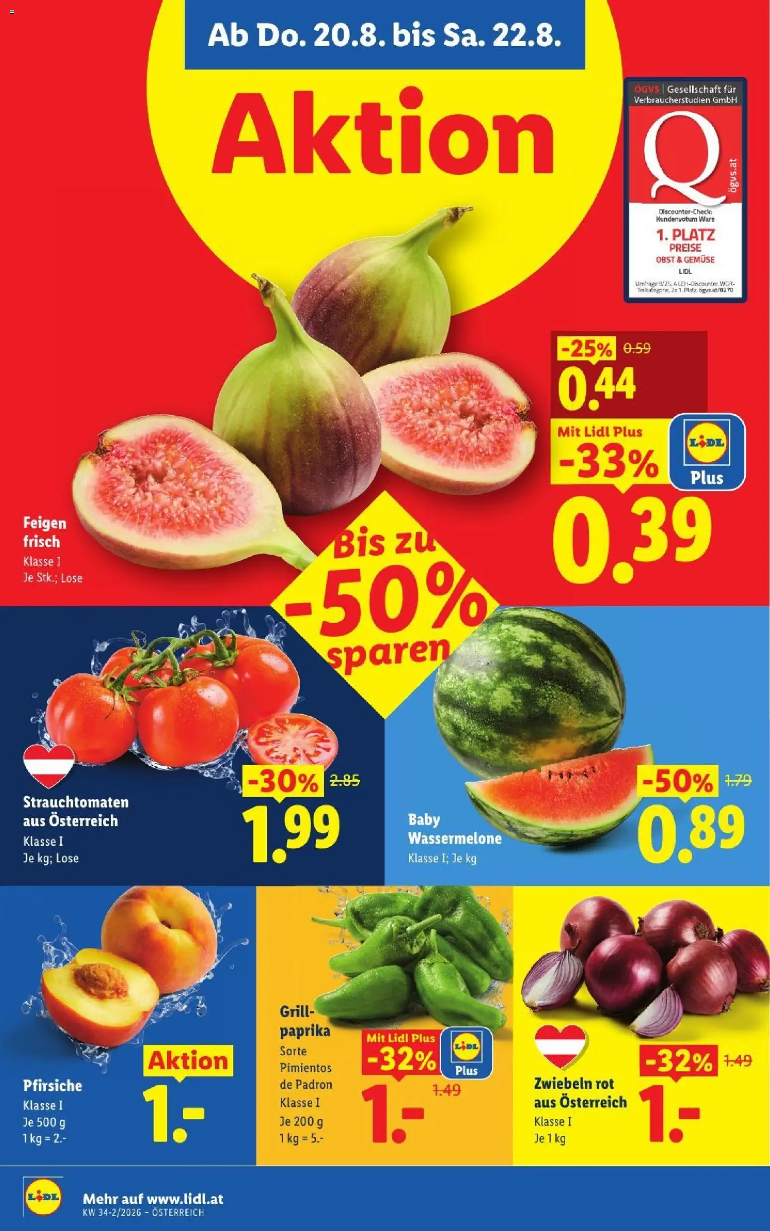Lidl - Flugblatt gültig ab 20.08.2026 | Seite: 6 | Produkte: Zwiebeln, Gemüse, Obst, Feigen
