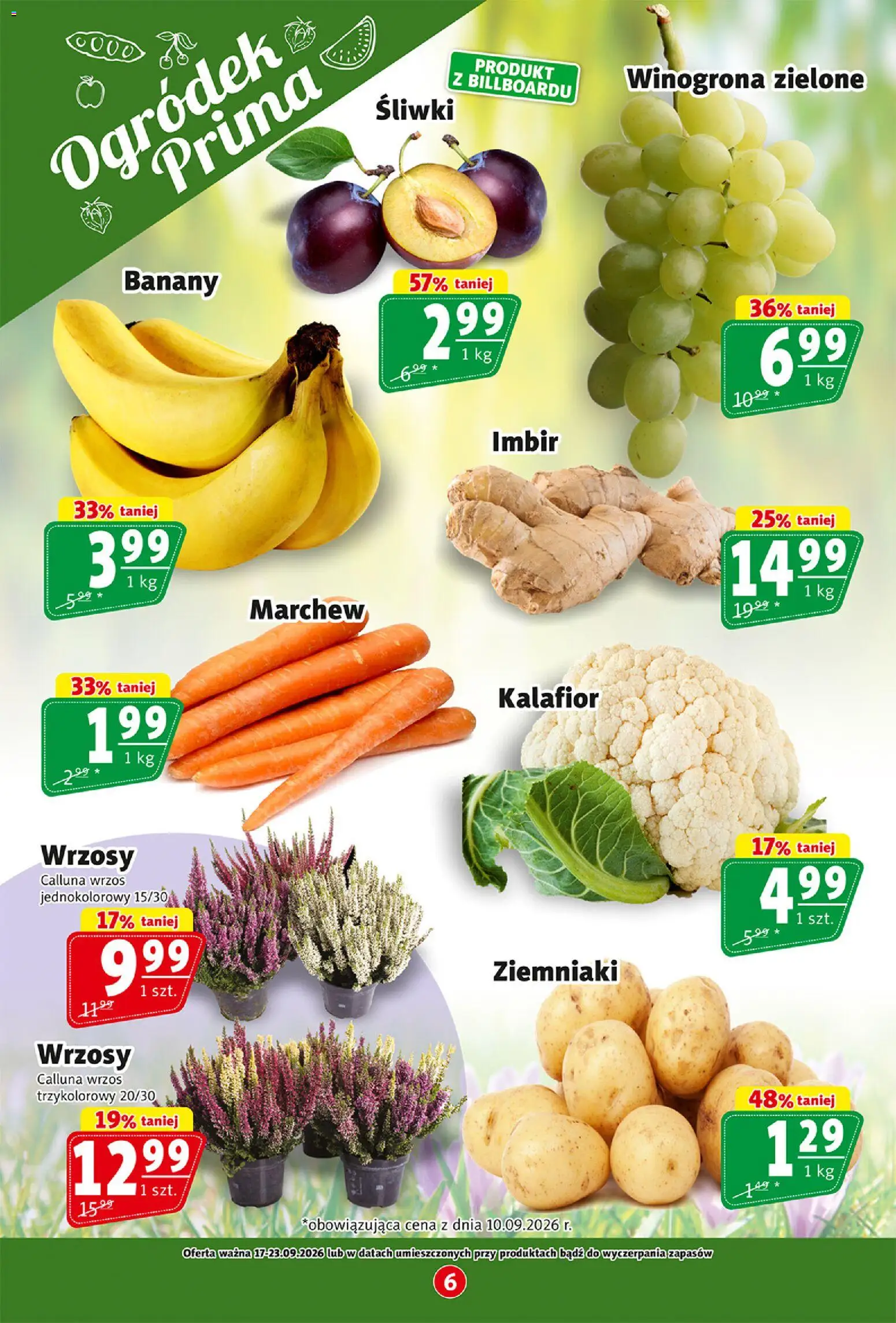 Prim Market gazetka od 17.09.2026 | Strona: 6 | Produkty: Kalafior, Imbir, Śliwki, Ziemniaki