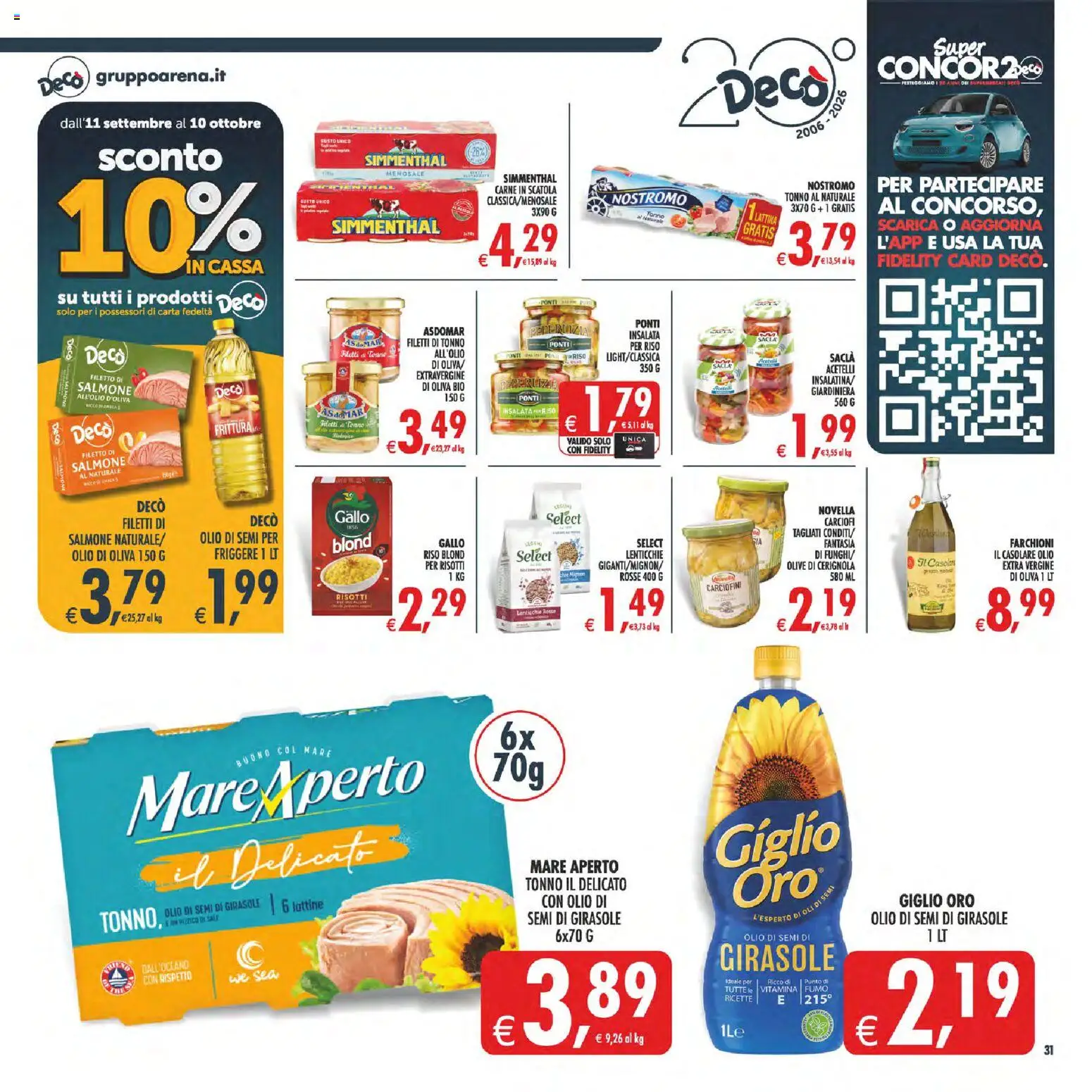 Volantino Decò del 11/09/2026 | Pagina: 34 | Prodotti: Lenticchie, Filetto, Carne, Semi di girasole
