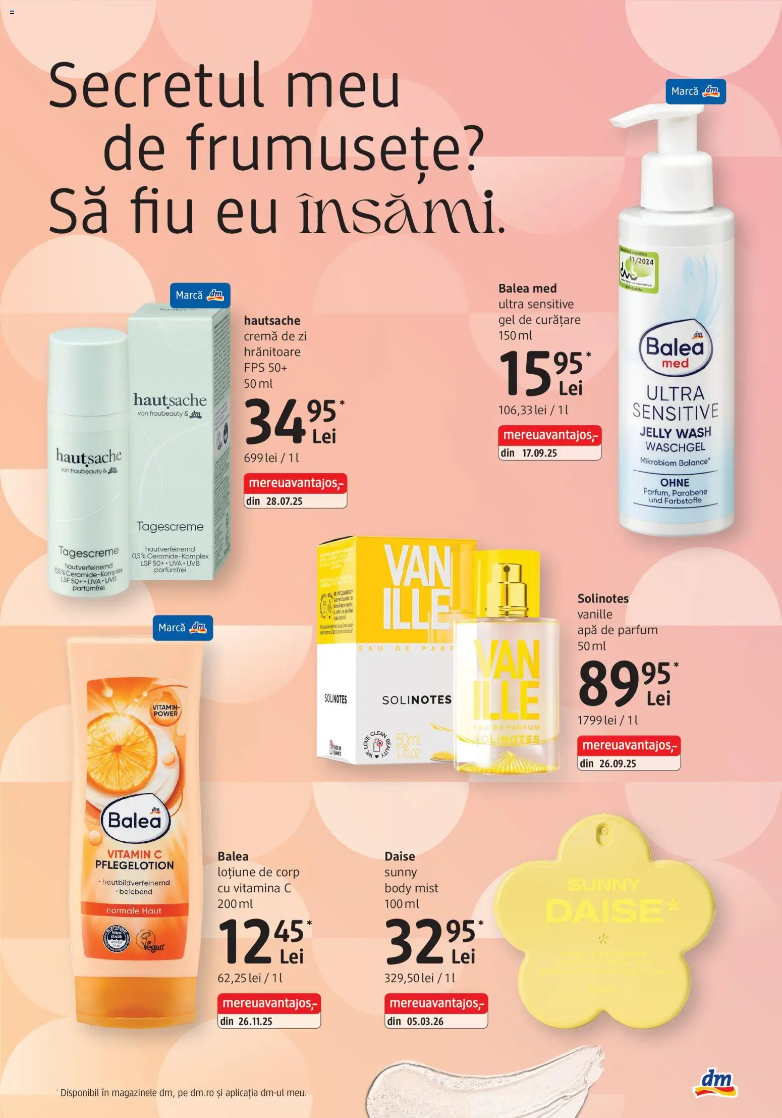Noul catalog DM drogeriemarkt – valabil de la 27.08.2026 | Pagină: 3 | Produse: Apă de parfum, Gel de curățare, Body, Parfum