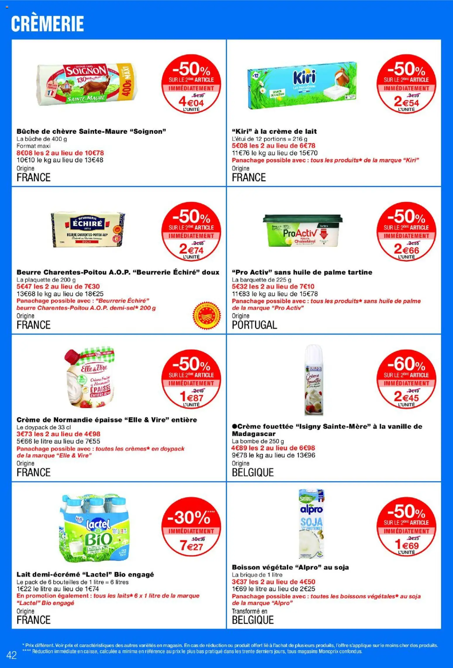 {H1} | Page: 42 | Produits: Lait, Beurre, Huile, Crème