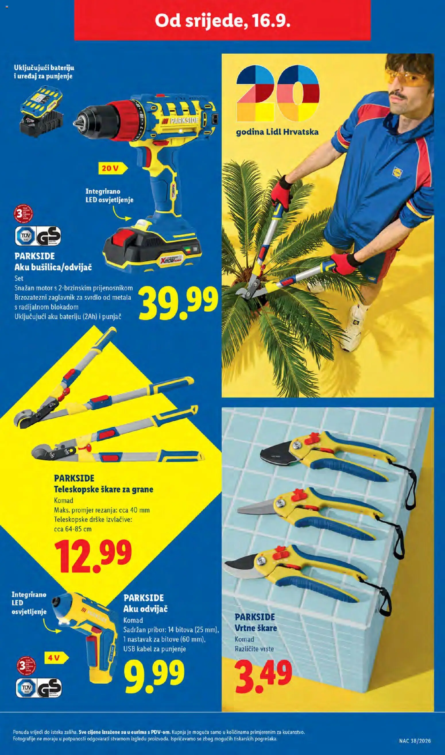 Lidl katalog | vrijedi od 14.09.2026 | Stranica: 43 | Proizvodi: Vrtne skare, Škare, Kabel, USB
