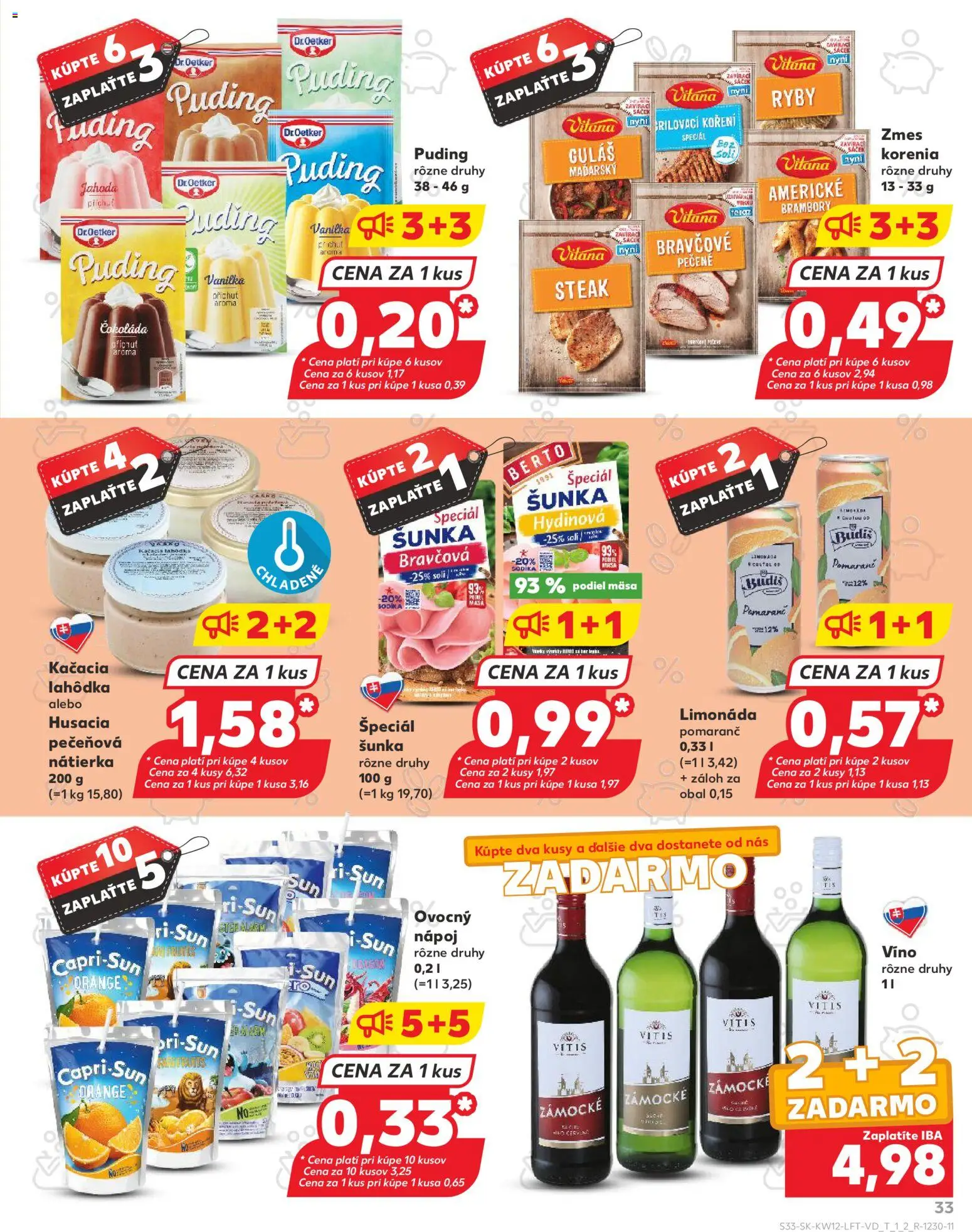 Nové Kaufland akcie – leták je platný od 19.03.2026 | Strana: 33 | Produkty: Šunka, Víno, Ryby, Čokoláda