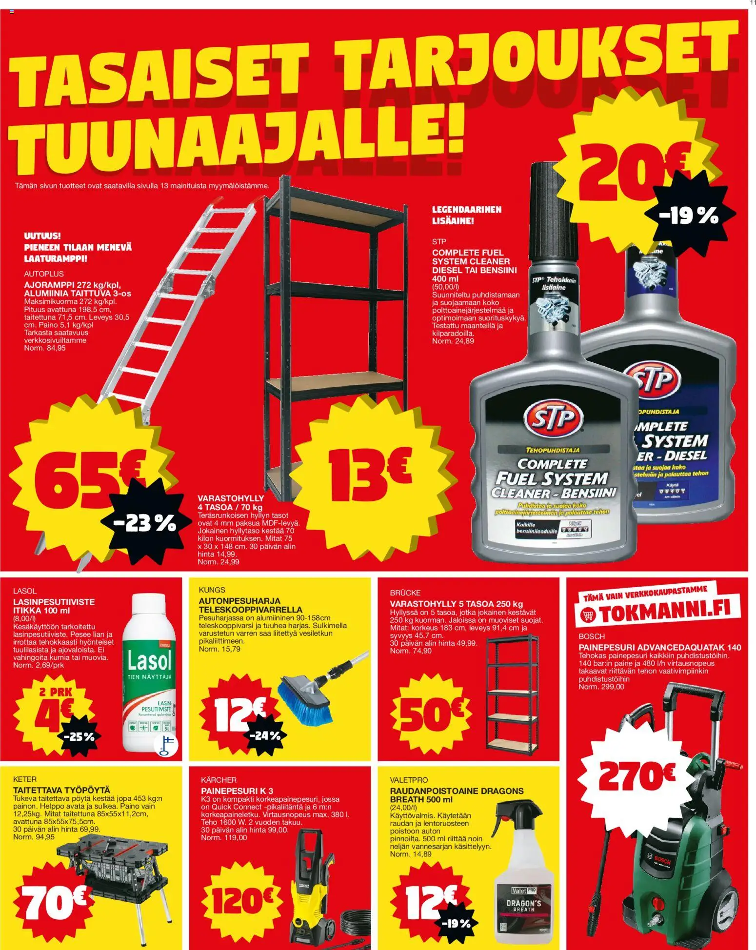 Tokmanni tarjoukset – voimassa 01.06.2026 alkaen | Sivu: 11 | Tuotteet: Varastohylly, Pöytä, Painepesuri, Työpöytä