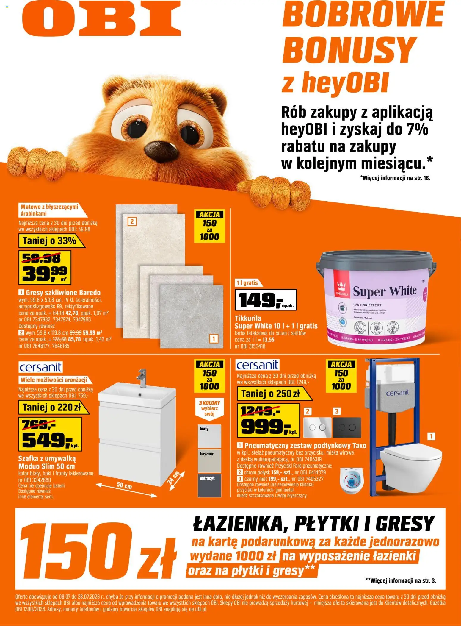 OBI gazetka od 08.07.2026 | Strona: 1 | Produkty: Umywalka