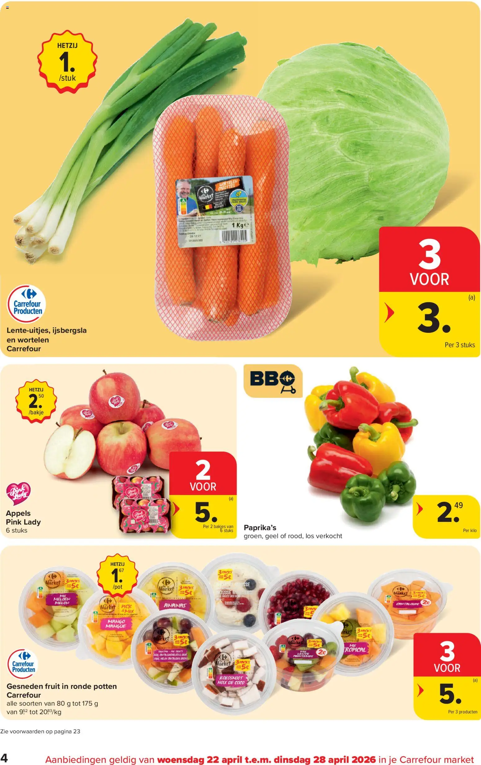 {H1} | Pagina: 4 | Producten: Appels, Ananas, Mango, Wortelen