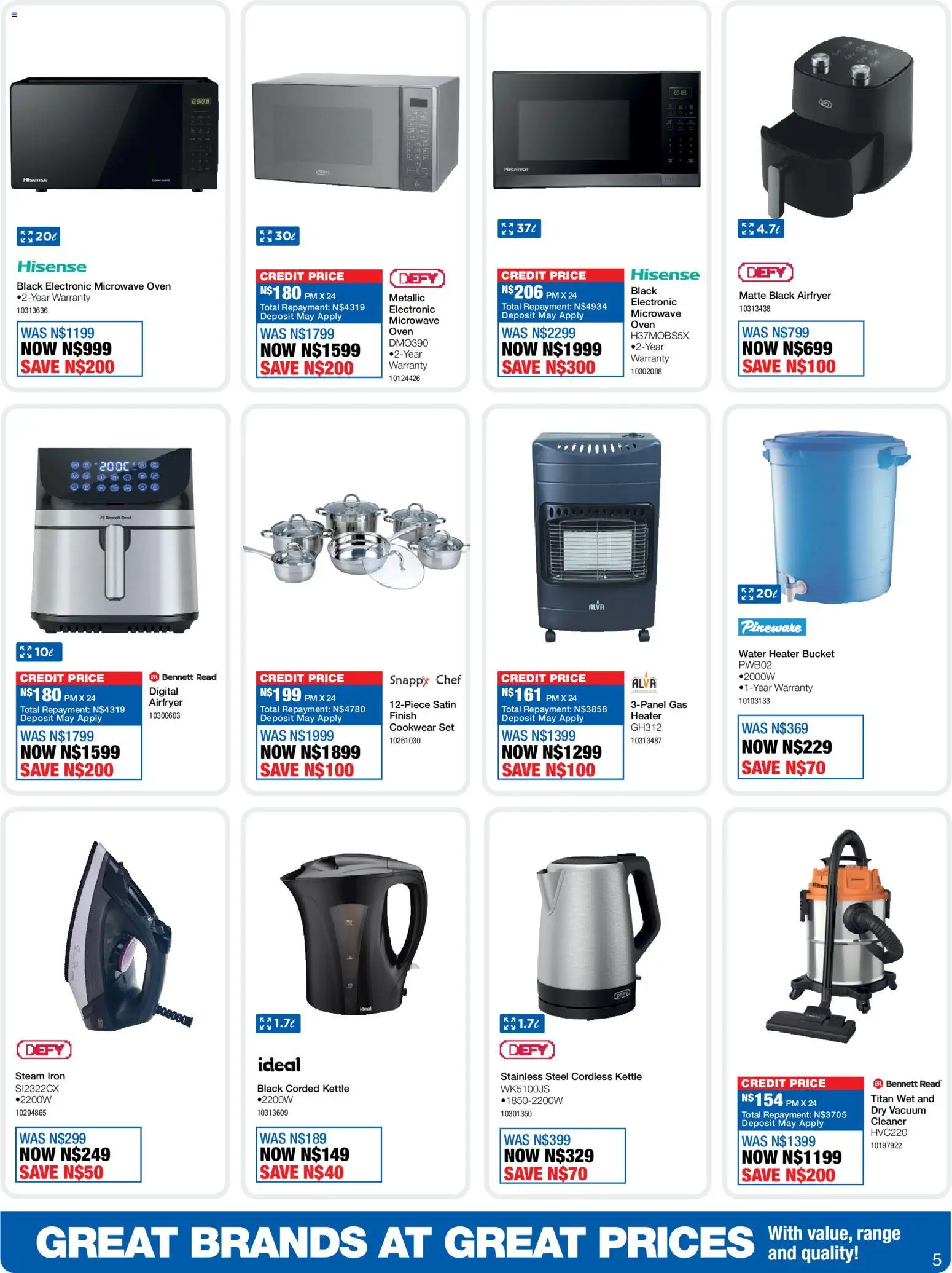 New OK Furniture catalogue – valid from 13.04.2026 | Page: 5 | Products: Oven, Microwave oven, Kettle, Water