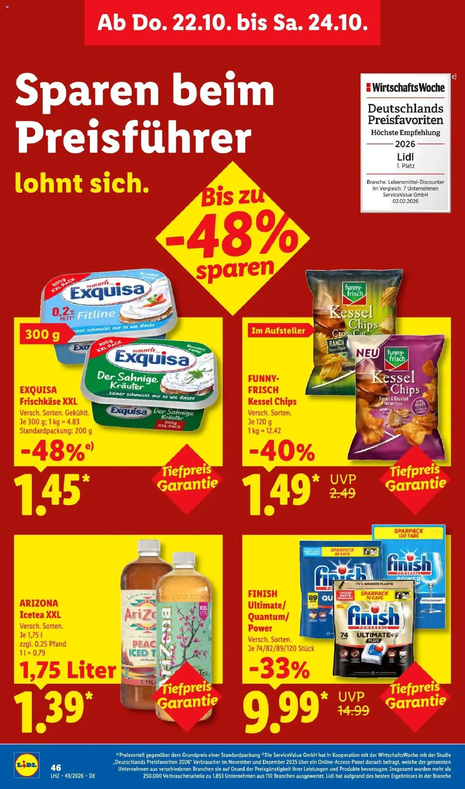 Lidl Prospekt Künzell – gültig ab 19.10.2026 | Seite: 66 | Produkte: Exquisa frischkase, Funny frisch, Finish, Frischkase