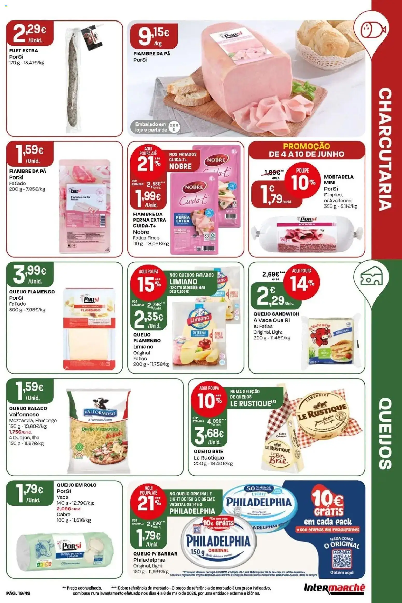 Intermarché - Isto é que são preços BAIXOS! │ válido de 04/06/2026 | Página: 19 | Produtos: Mortadela, Azeitonas, Base, Queijo