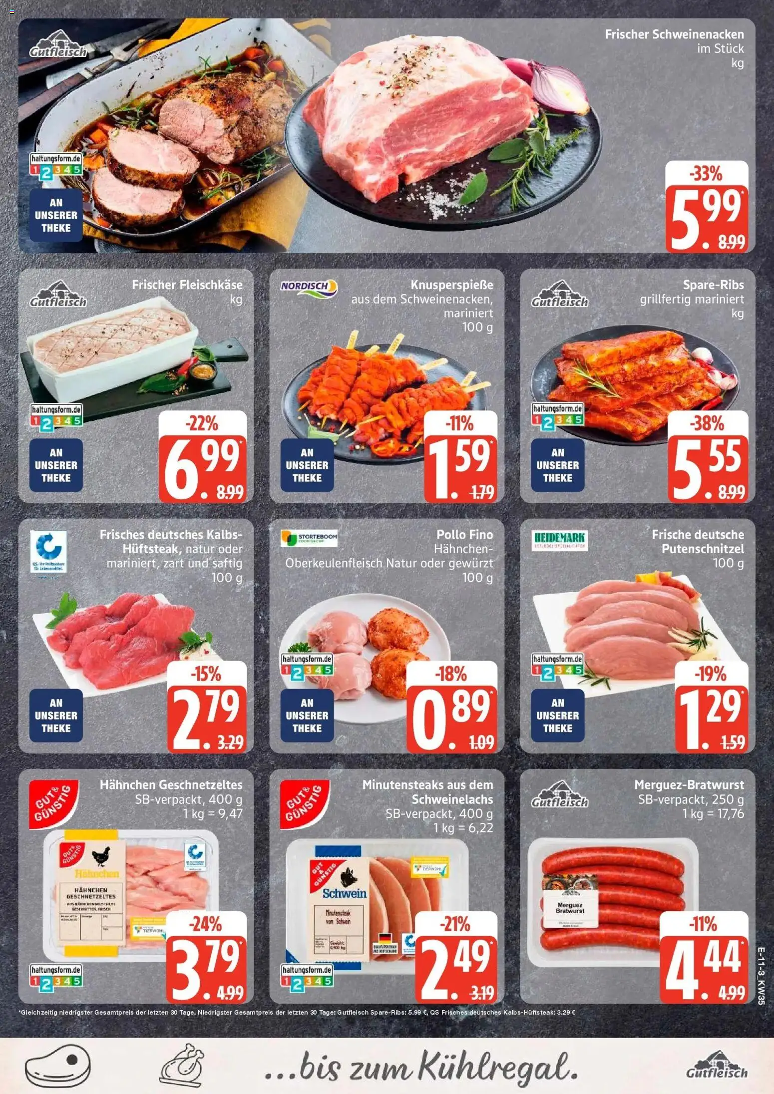 Edeka Prospekt Reinbek (ab 24.08.2026) » Angebote Online | Seite: 13 | Produkte: Hahnchen, Bratwurst, Schweinenacken, Putenschnitzel