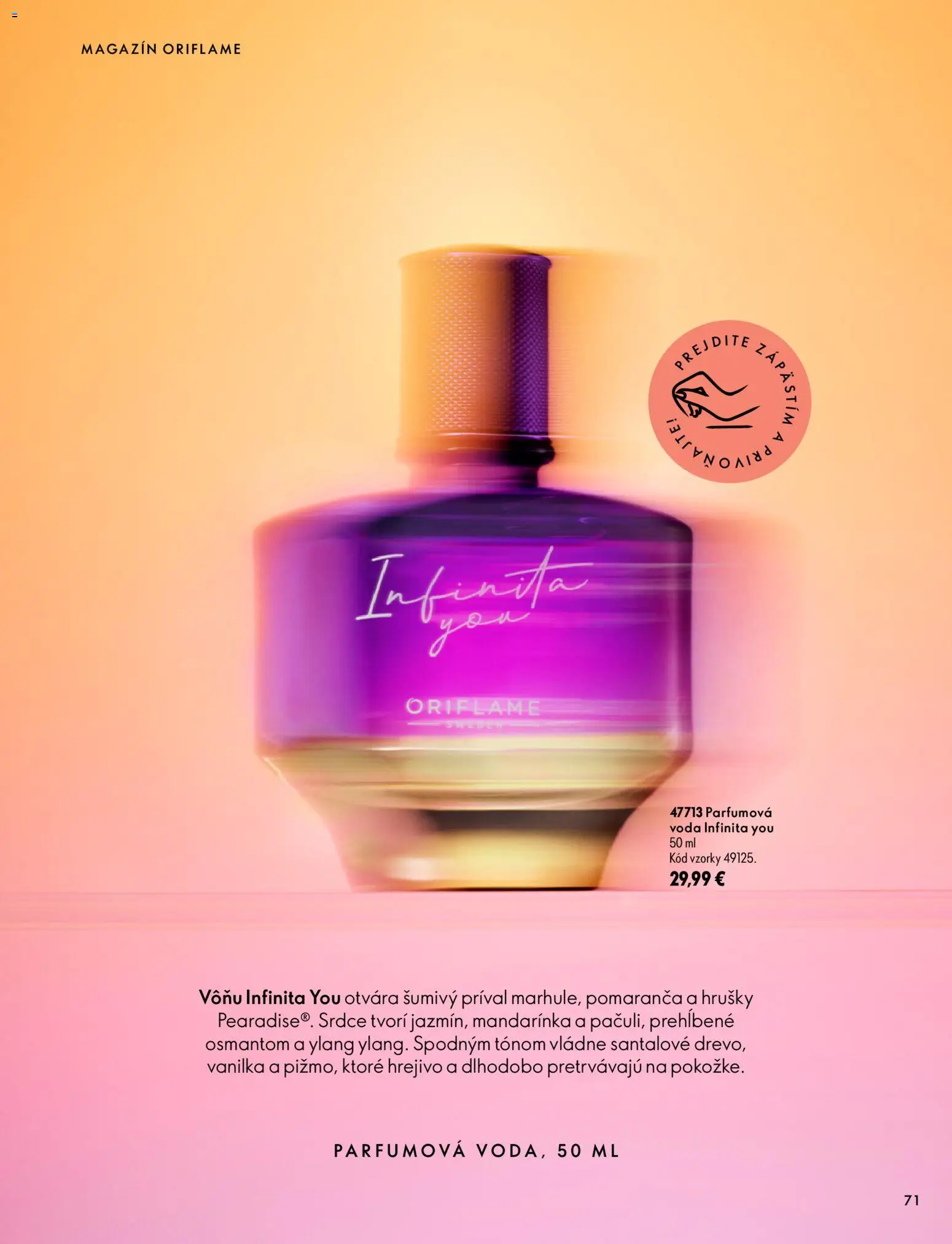 Nové Oriflame akcie – leták je platný od 30.09.2026 | Strana: 71 | Produkty: Voda, Hrušky, Vanilka