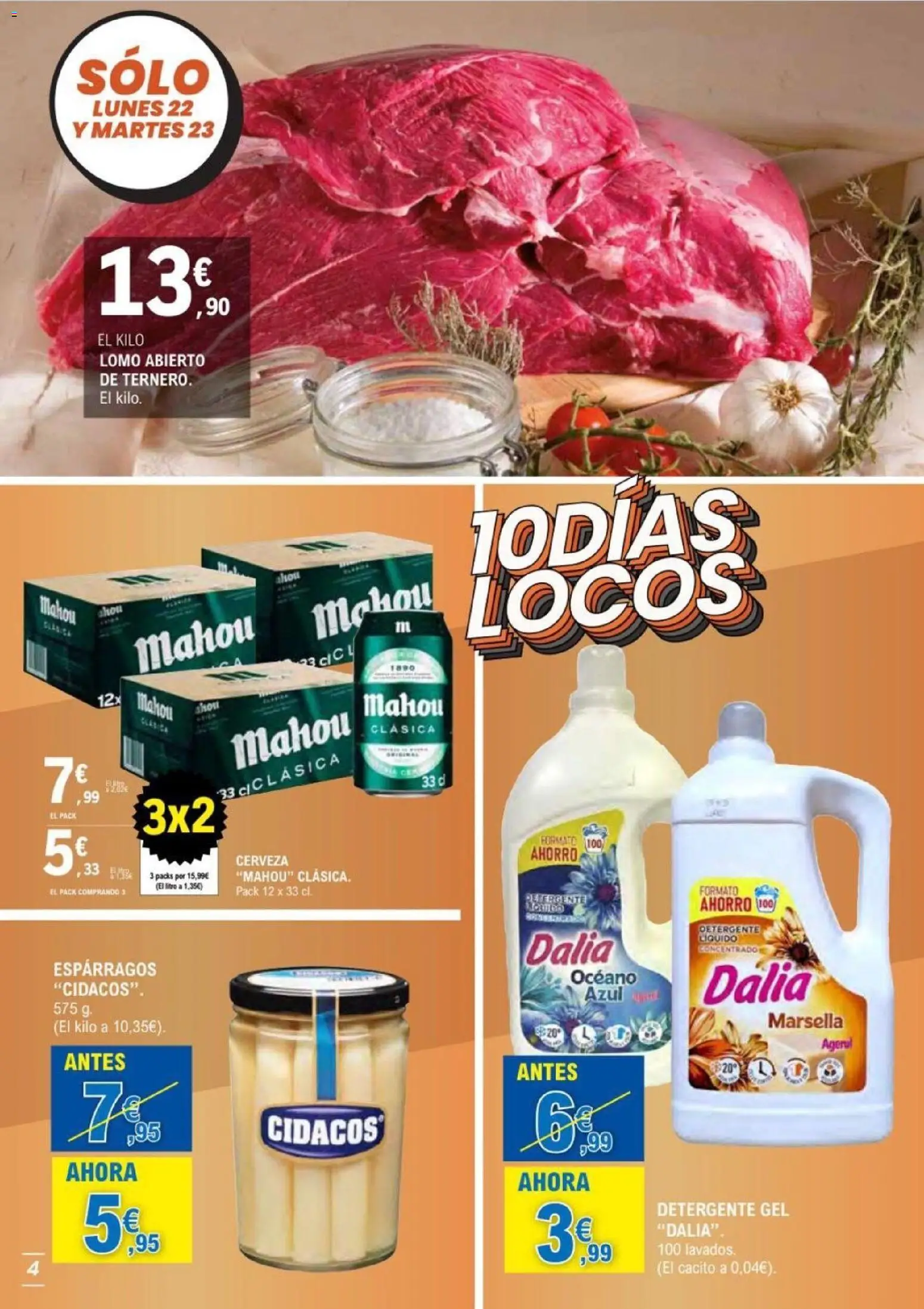 E.Leclerc folleto Salamanca │ válido desde el 17.06.2026 | Página: 4 | Productos: Detergente, Cerveza, Νερό καρύδας, Detergente líquido