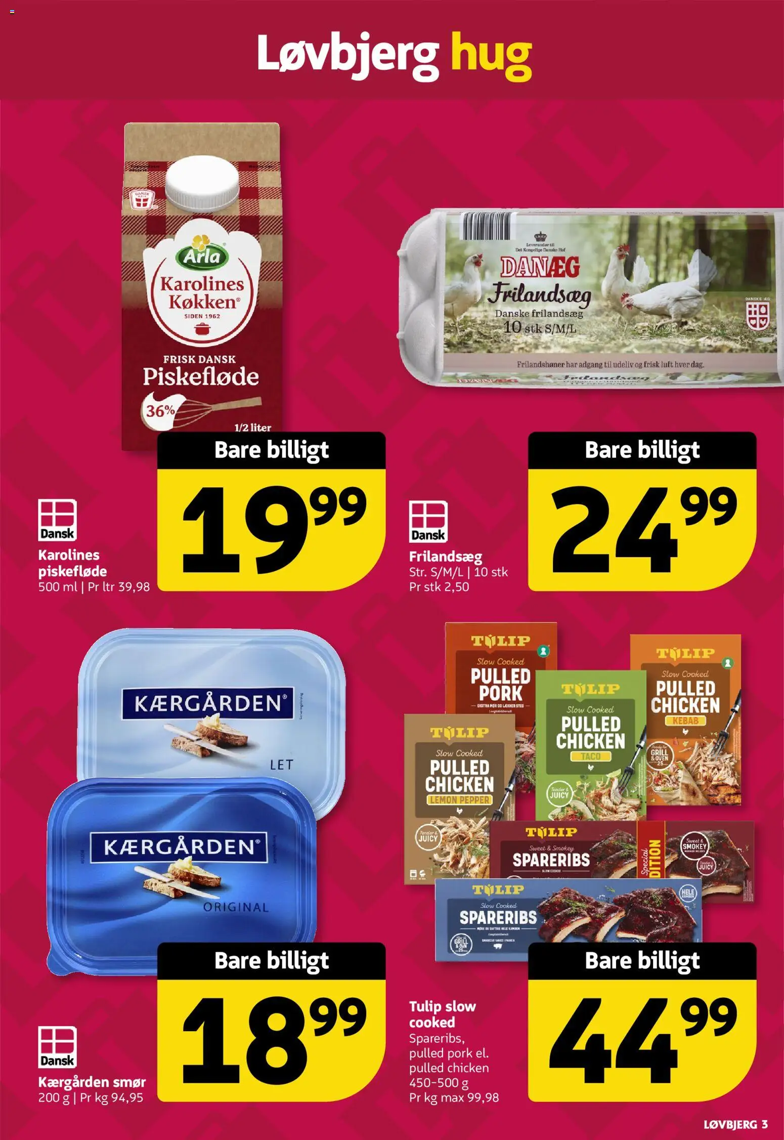 Løvbjerg tilbudsavis – gyldig fra 17/07/2026 | Side: 3 | Produkter: Smør, Kebab, Spareribs, Taco