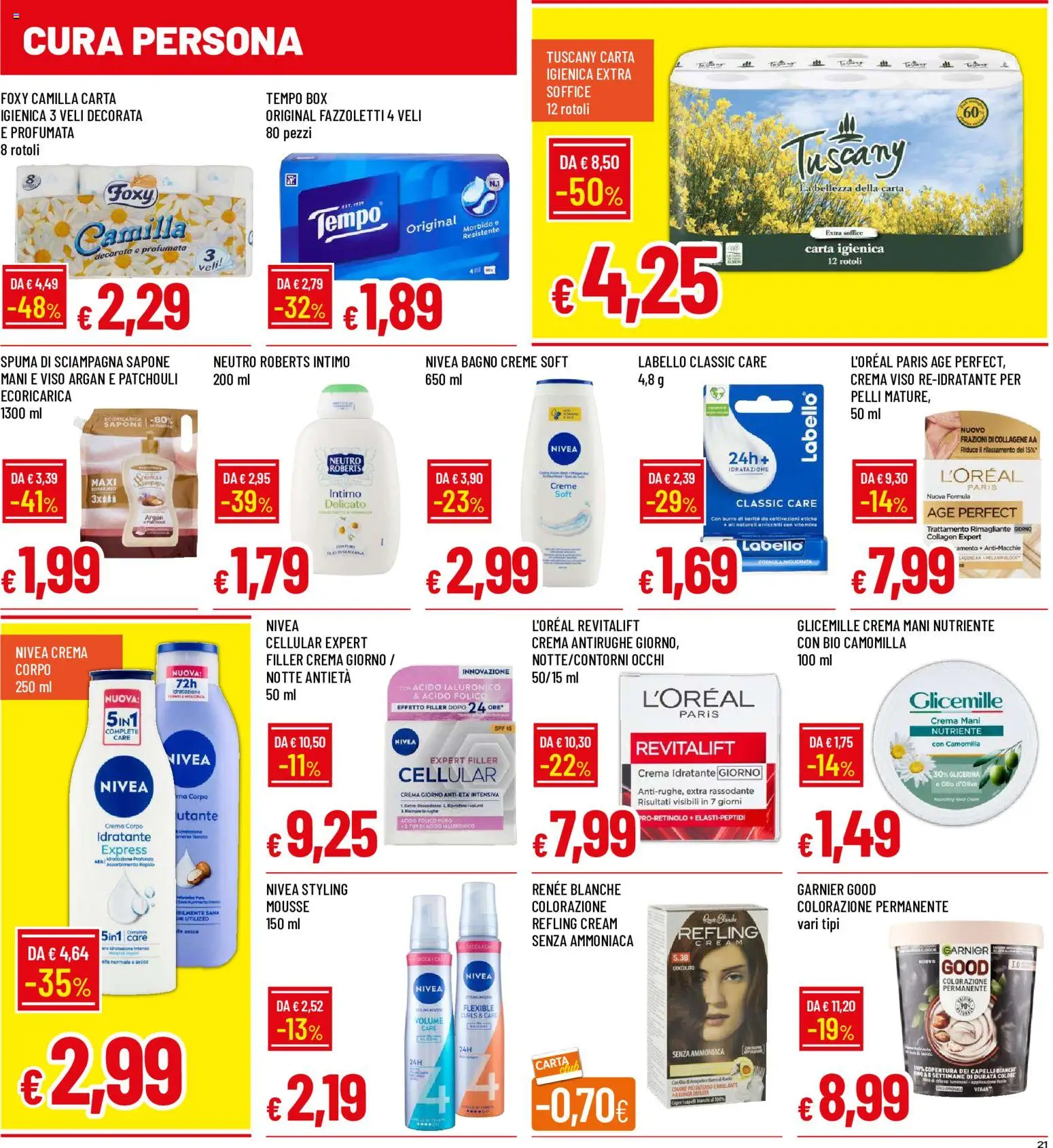 Volantino Galassia del 22/10/2026 | Pagina: 21 | Prodotti: Vegan, Crema, Fazzoletti, Olio d'oliva