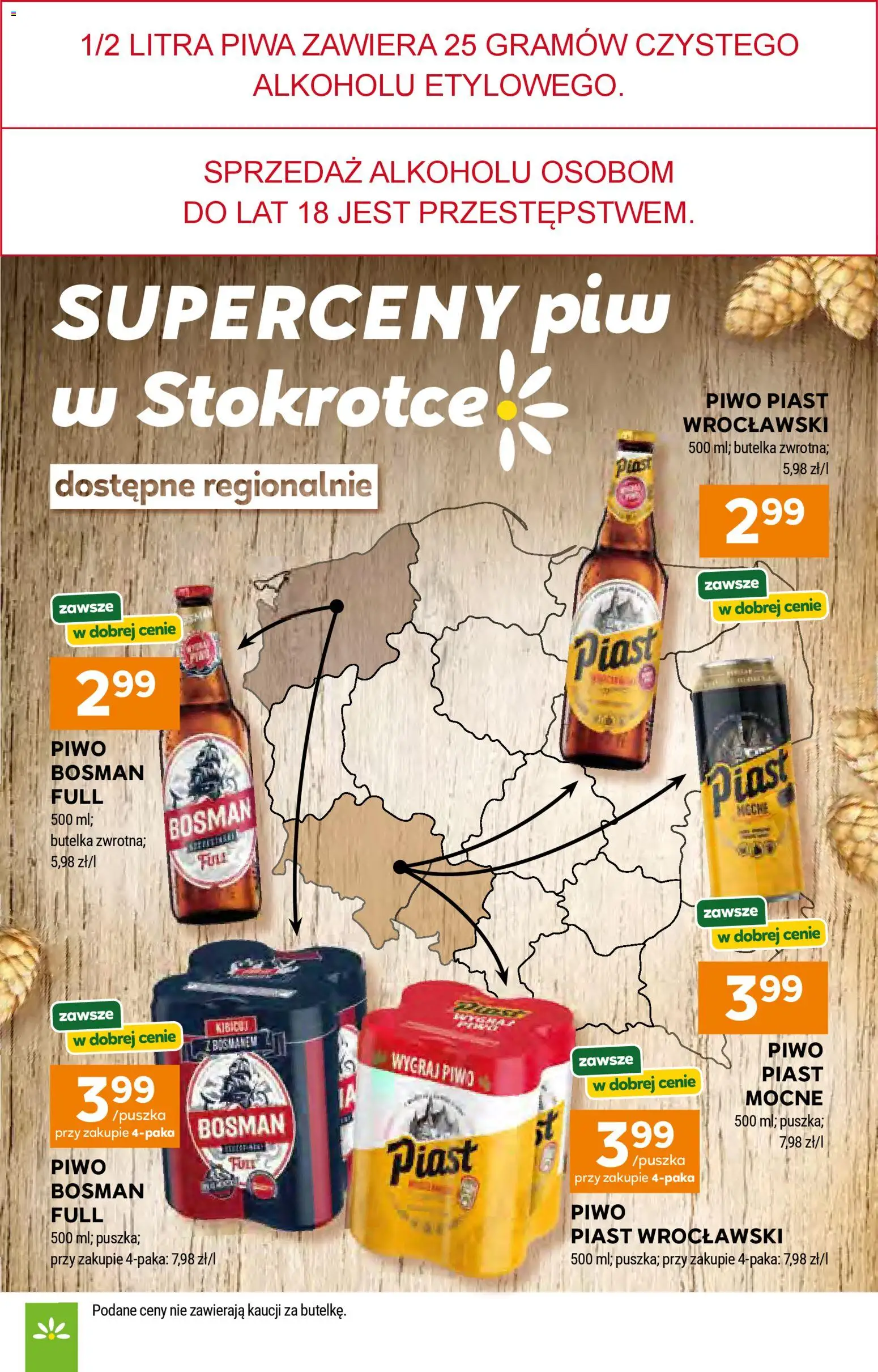 Stokrotka gazetka od 23.04.2026 | Strona: 9 | Produkty: Piwo Bosman, Piwo