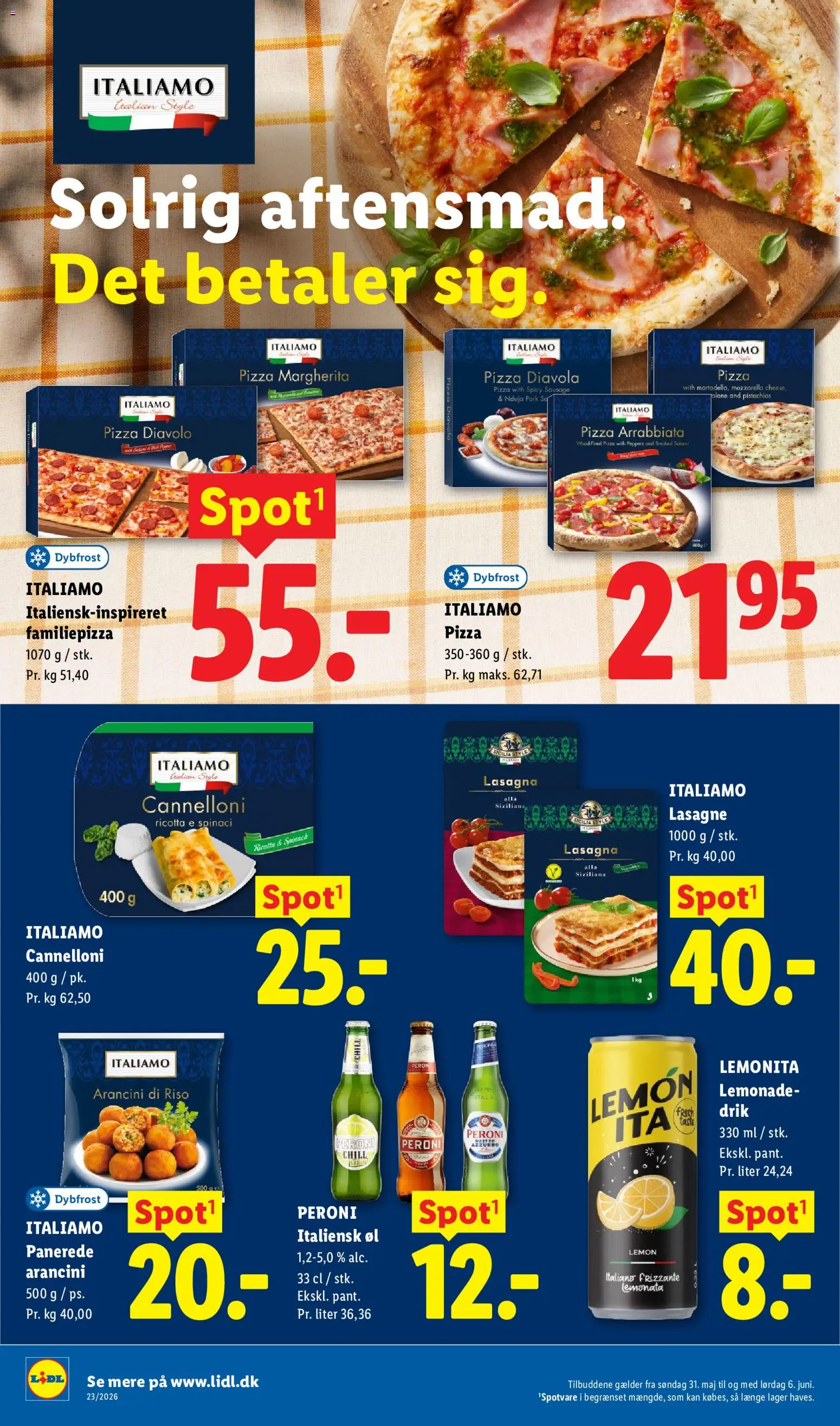 Lidl tilbudsavis – gyldig fra 31.05.2026 | Side: 16 | Produkter: Pizza, Mozzarella, Carpete, Søm