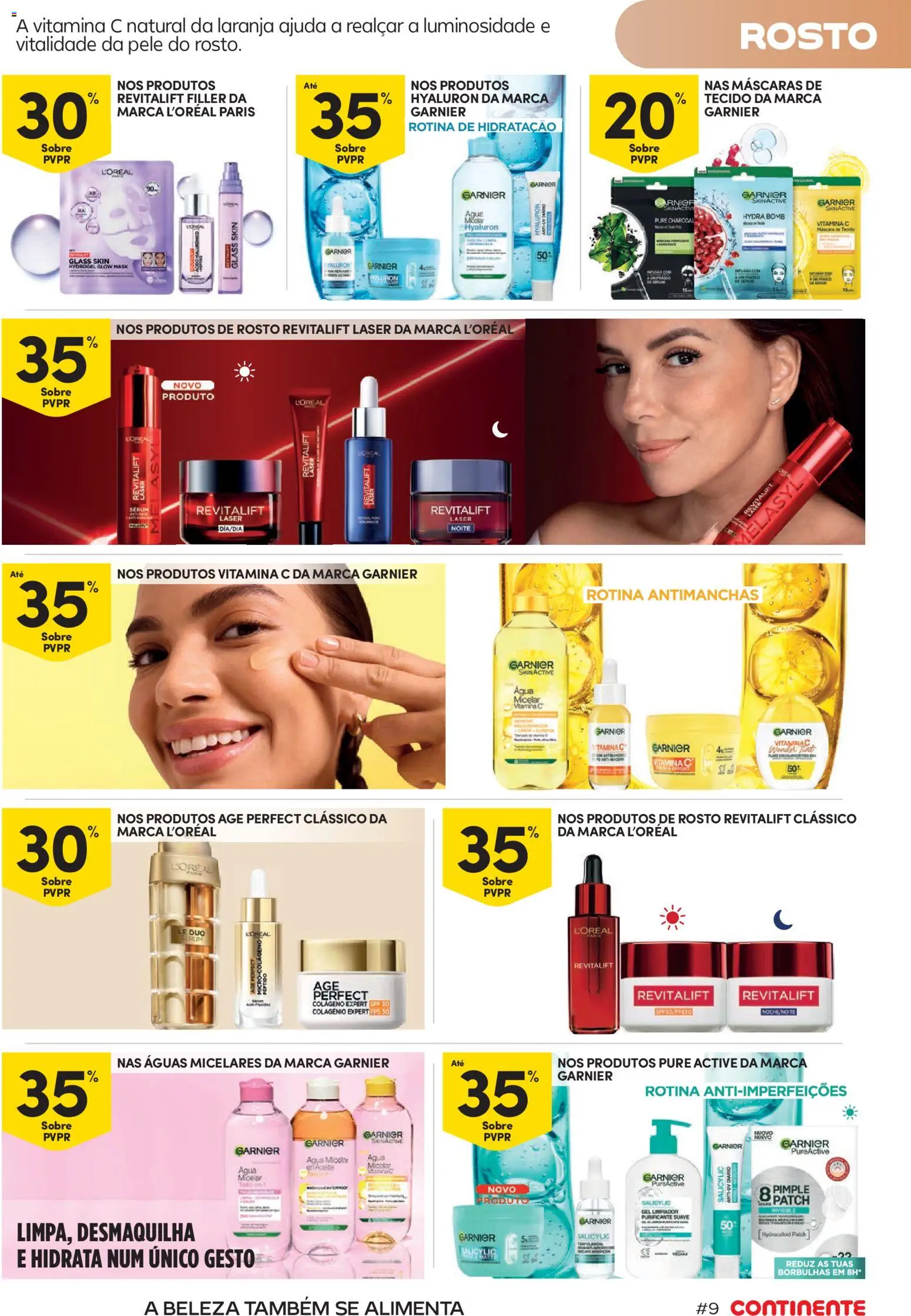 Continente Beleza Receita perfeita para um cuidado total │ válido de 18/08/2026 | Página: 9 | Produtos: Agua, Sérum, Colágeno, Vitamina c