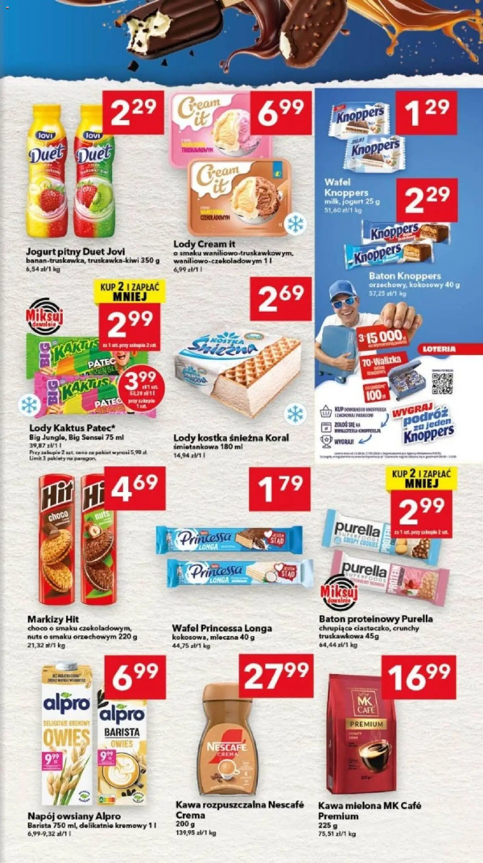 Lewiatan gazetka - Legnica od 13.08.2026 | Strona: 5 | Produkty: MK Cafe Crema, Knoppers, Lody Kaktus, Kawa mielona