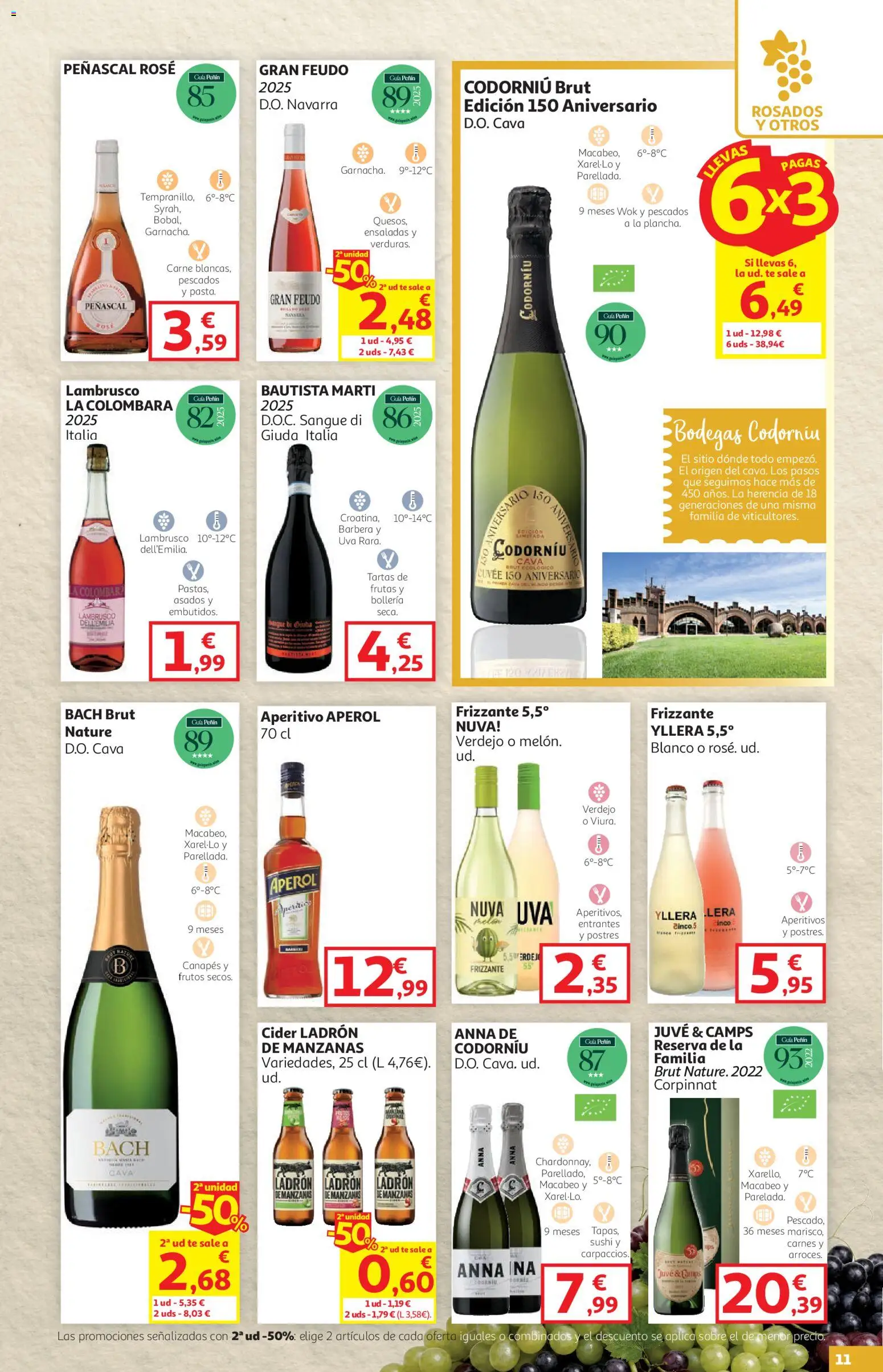 Alcampo - Feria del Vino SST Pais Vasco │ válido desde el 08/10/2026 | Página: 11 | Productos: Aperol, Manzanas, Té, Sushi