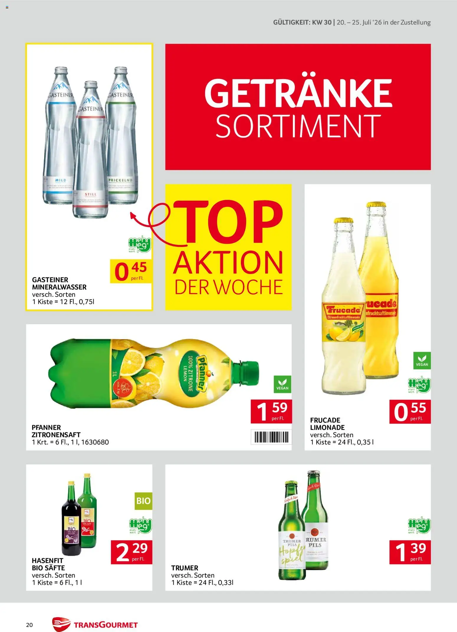 Transgourmet Zustellaktion gültig ab 20.07.2026 | Seite: 20 | Produkte: Zitrone, Spiel