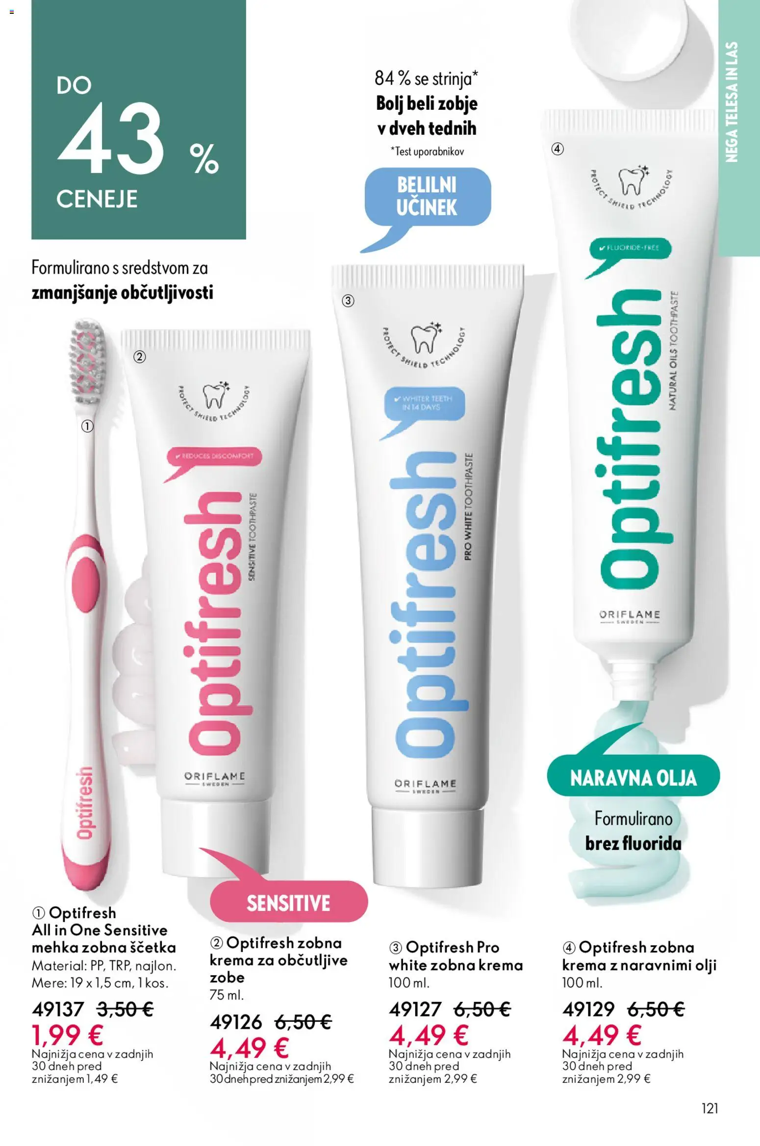 Novi Oriflame katalog ponudbe – veljaven od 22.04.2026 | Stran: 121 | Izdelki: Krema, Zobna scetka