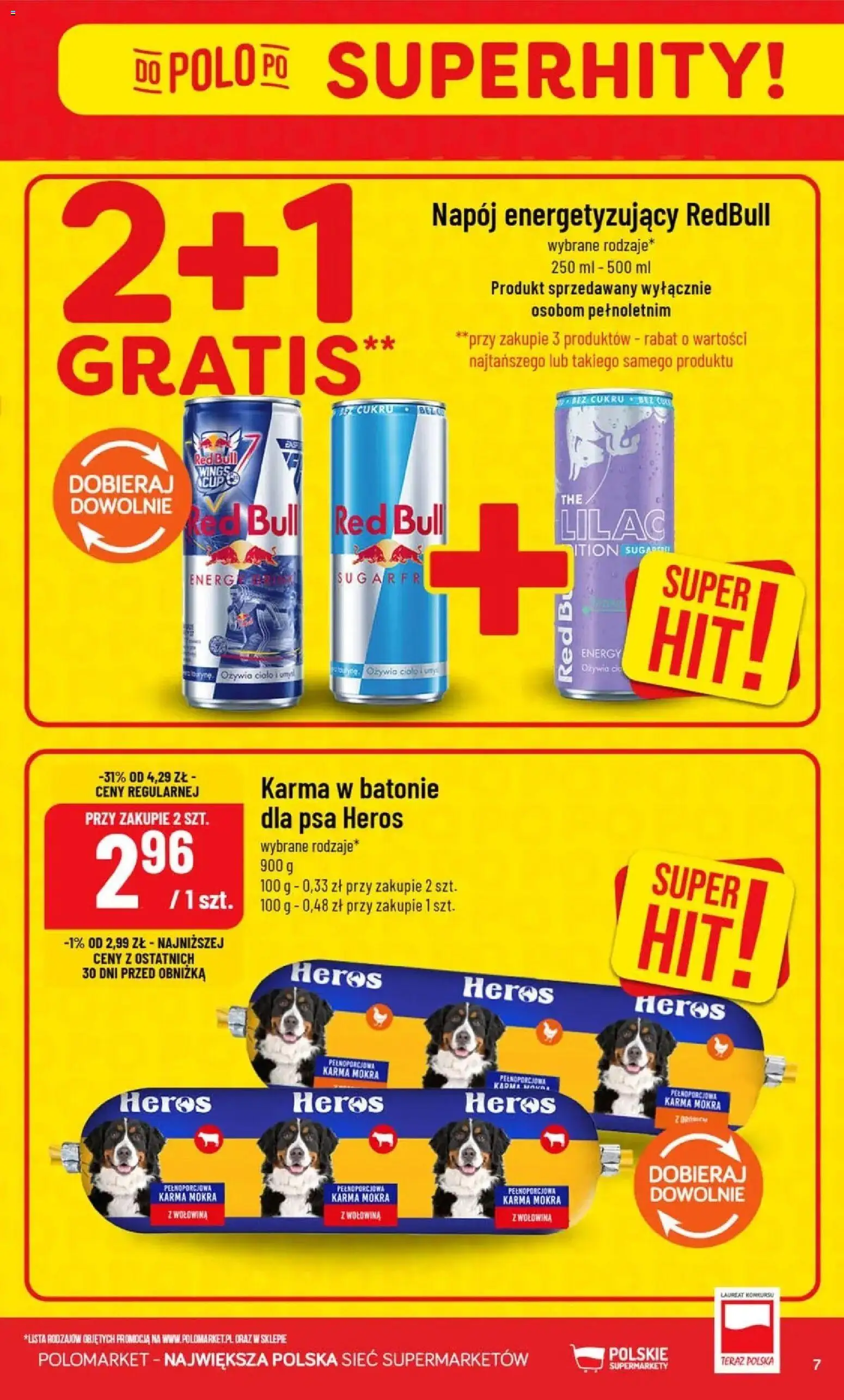 Nowa POLOmarket gazetka od jutra 23.09.2026 | Strona: 7 | Produkty: Red bull, Karma mokra, Wołowina, Karma