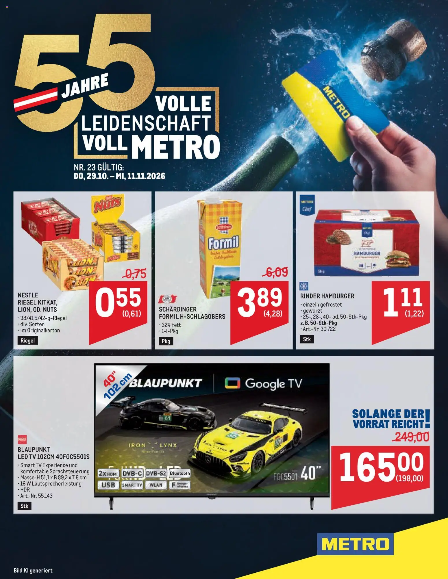 Metro angebote 55 Jahre Preisfeuerwerk gültig ab 29.10.2026 | Seite: 1 | Produkte: TV
