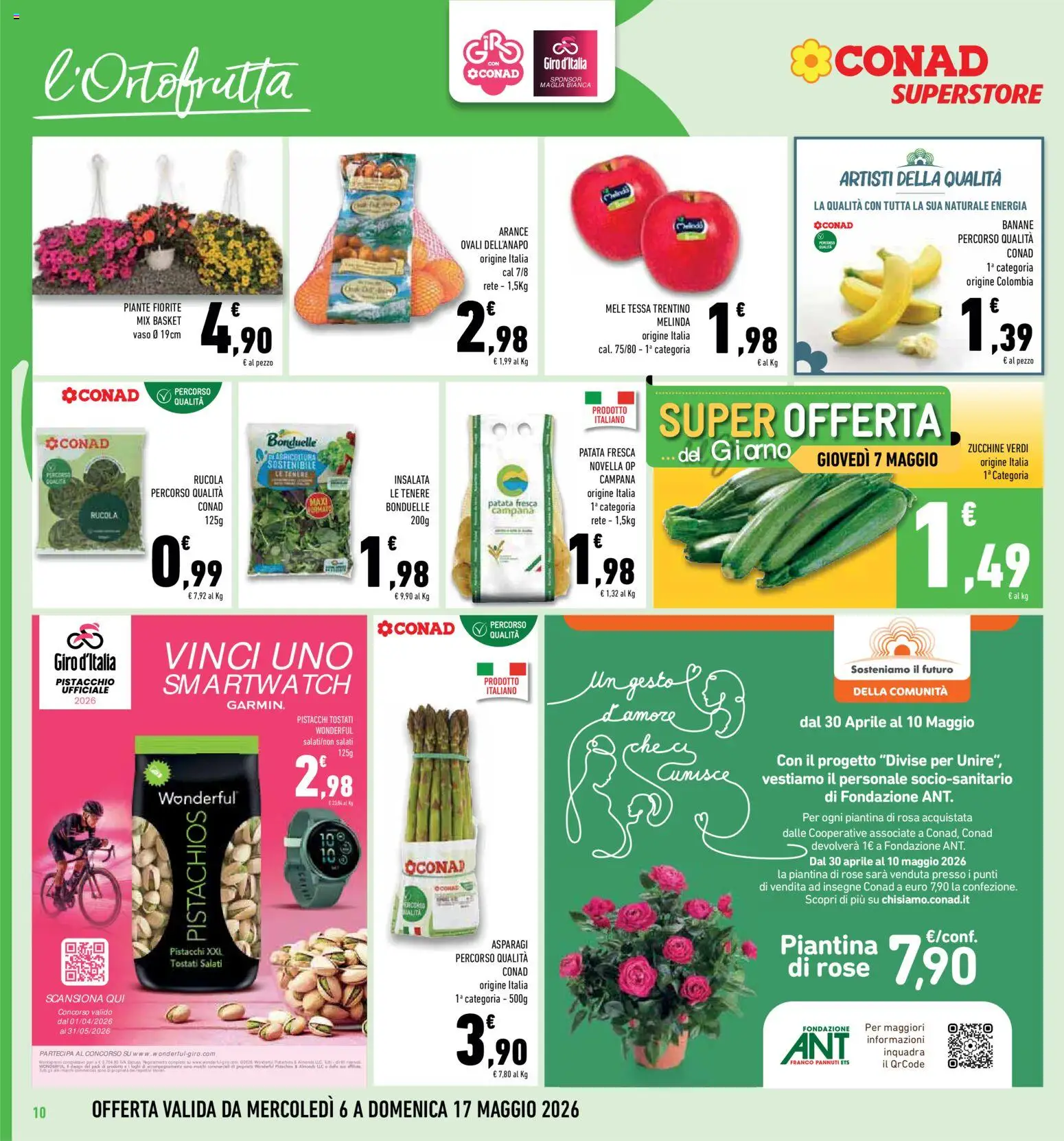 Volantino Conad del 06.05.2026 | Pagina: 10 | Prodotti: Banane, Rucola, Zucchine, Vaso