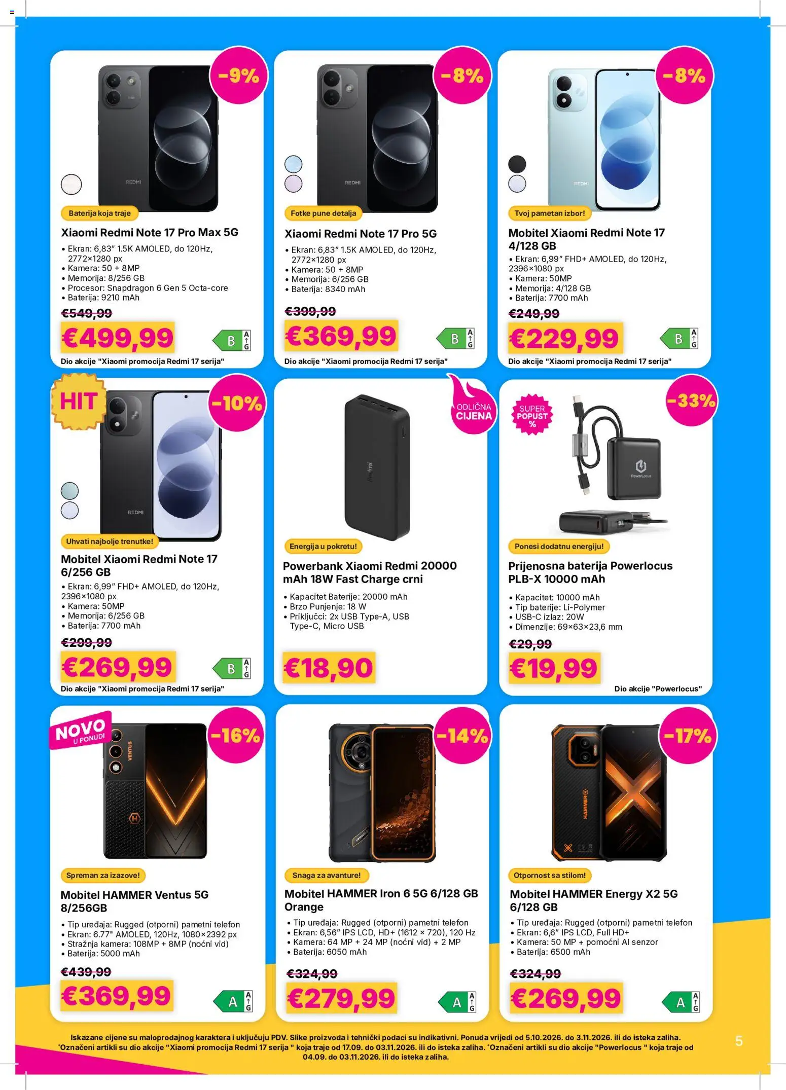 Vacom katalog | vrijedi od 05.10.2026 | Stranica: 5 | Proizvodi: Baterije, Telefon, Xiaomi, USB