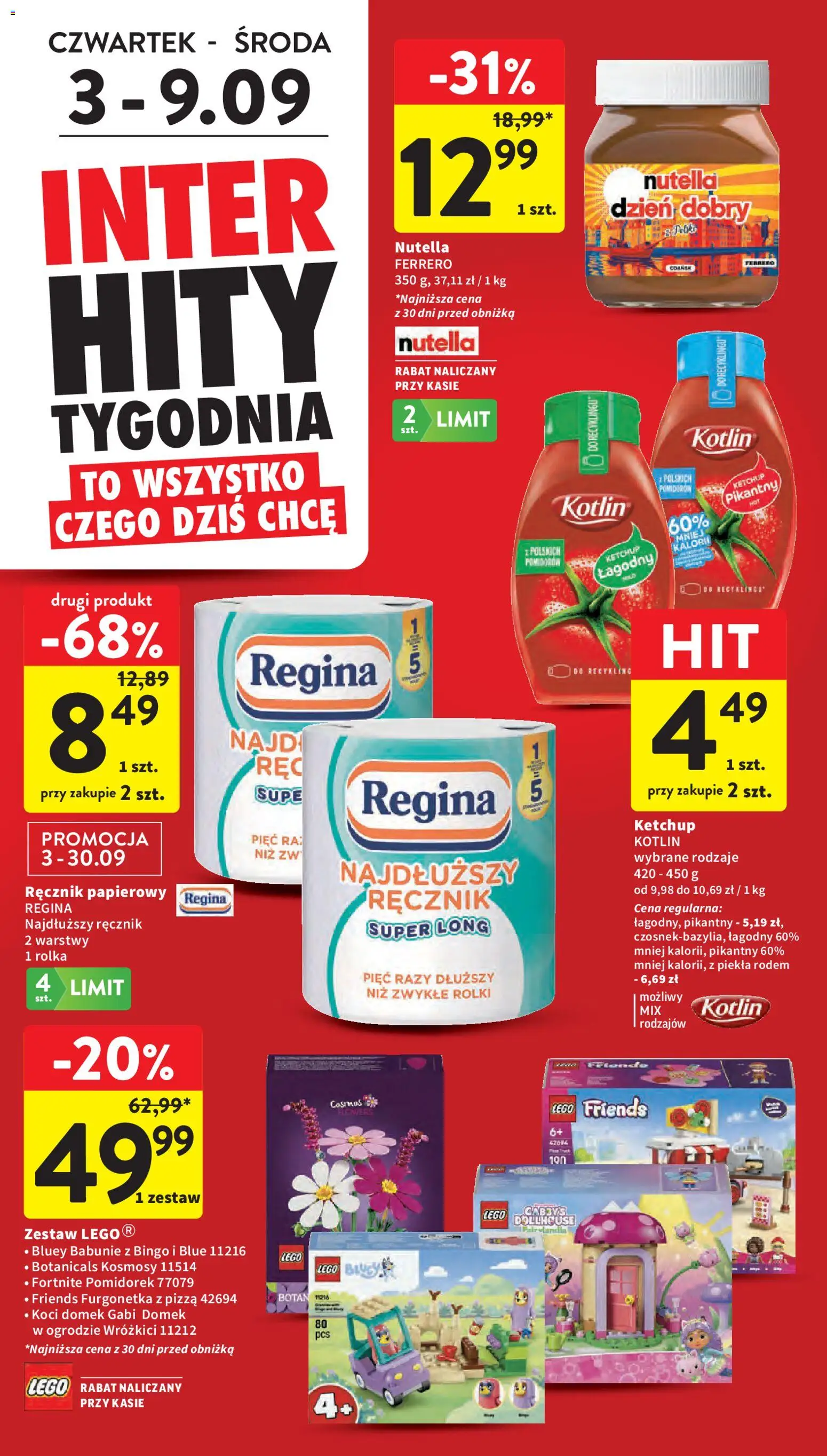 Intermarche gazetka od 03.09.2026 | Strona: 6 | Produkty: Rolki, Lego, Zestaw LEGO, Ręcznik papierowy