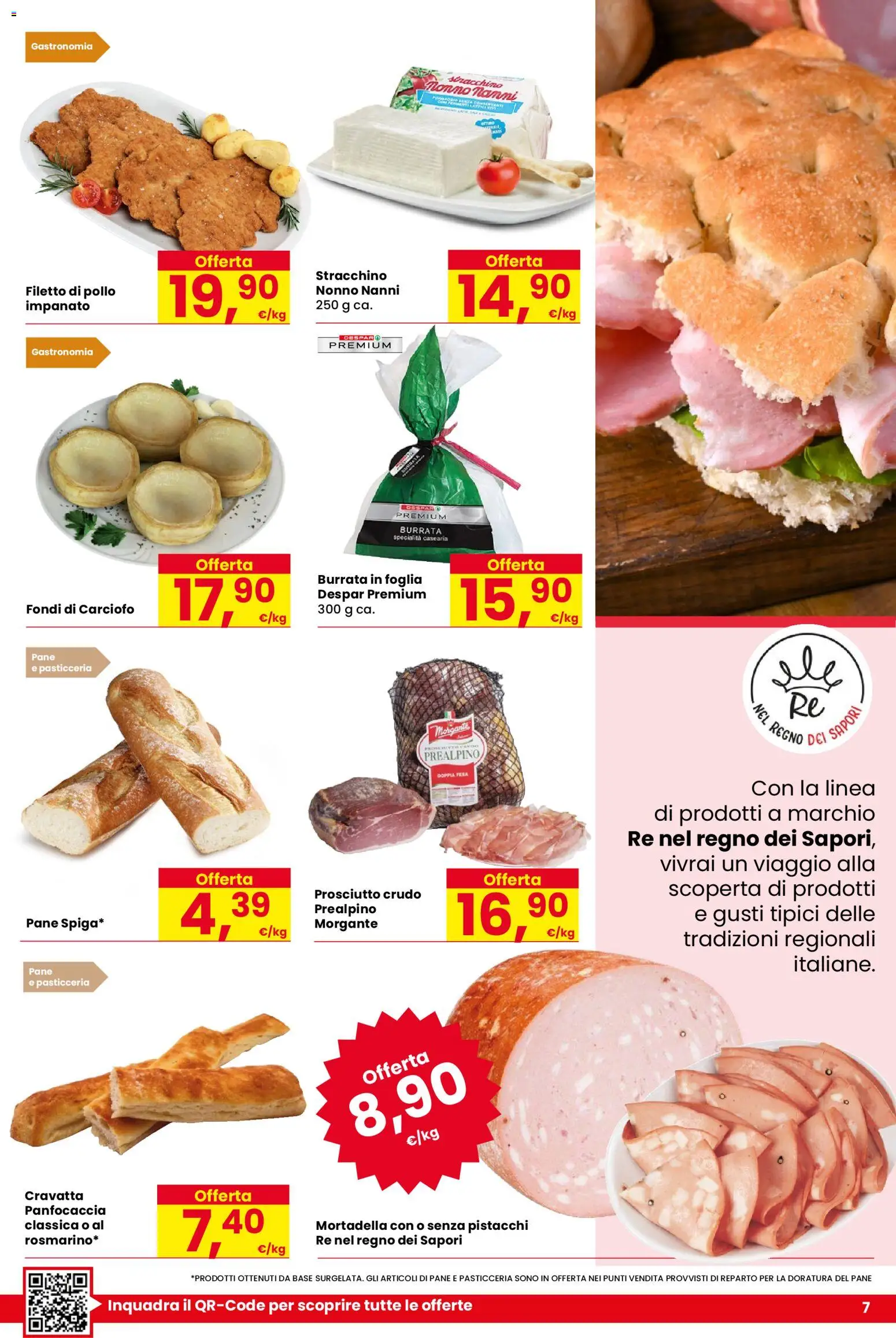 Volantino Despar del 05.03.2026 | Pagina: 7 | Prodotti: Pane, Pollo, Mortadella, Burrata