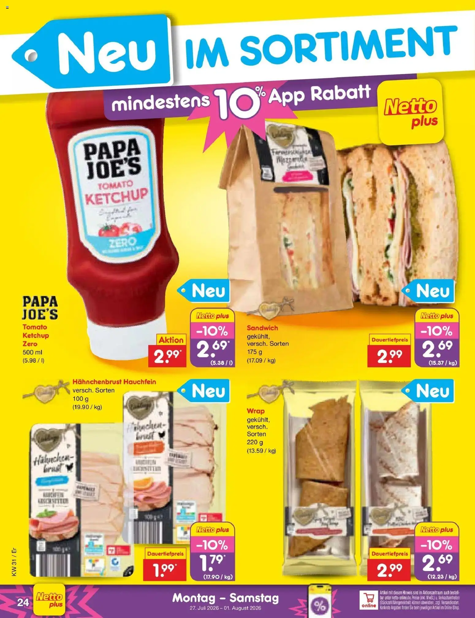 Netto Marken-Discount Prospekt Naumburg – gültig ab 27.07.2026 | Seite: 38 | Produkte: Ketchup, Hahnchenbrust