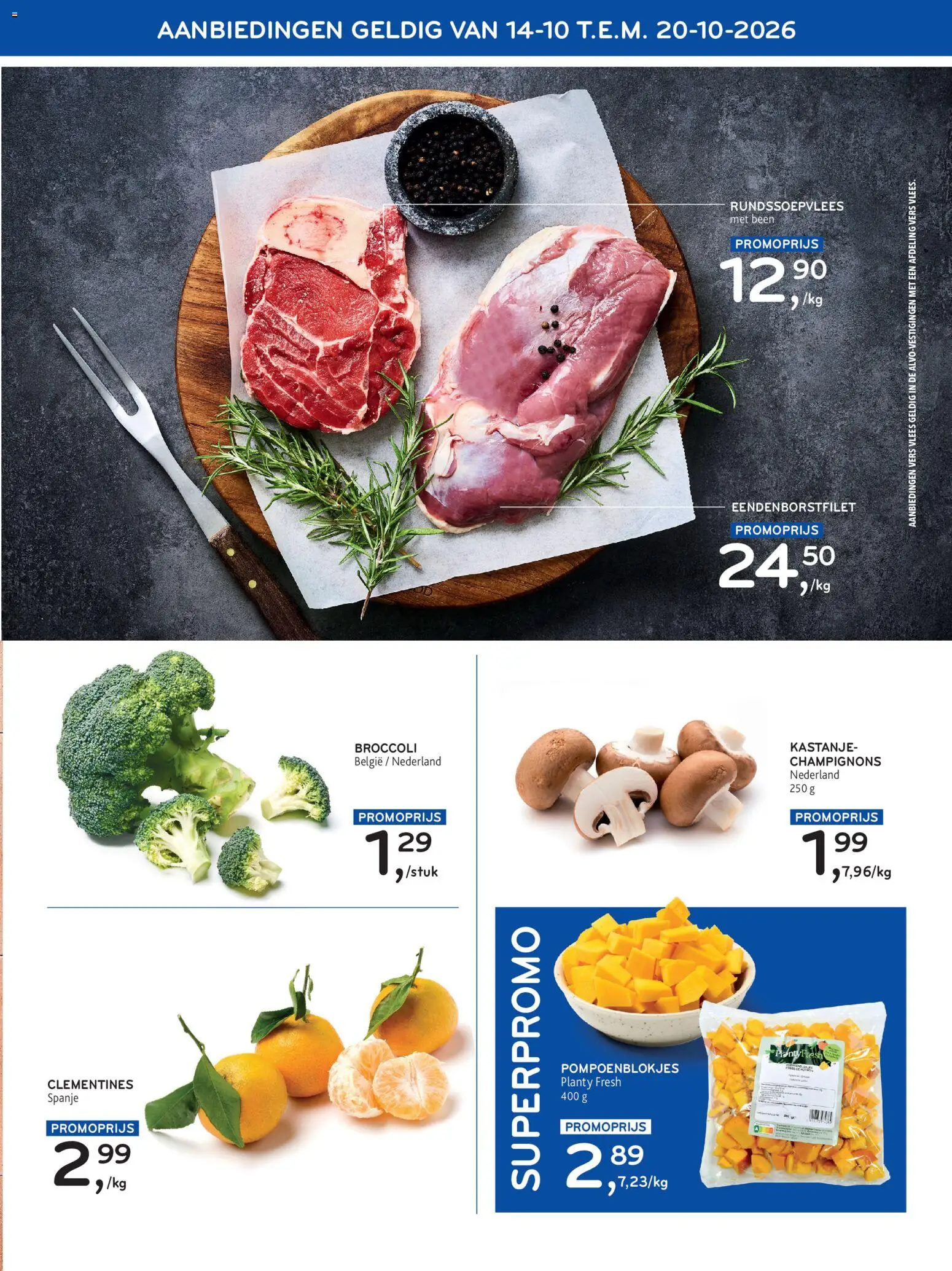 {H1} | Pagina: 5 | Producten: Vlees, Broccoli, Champignons