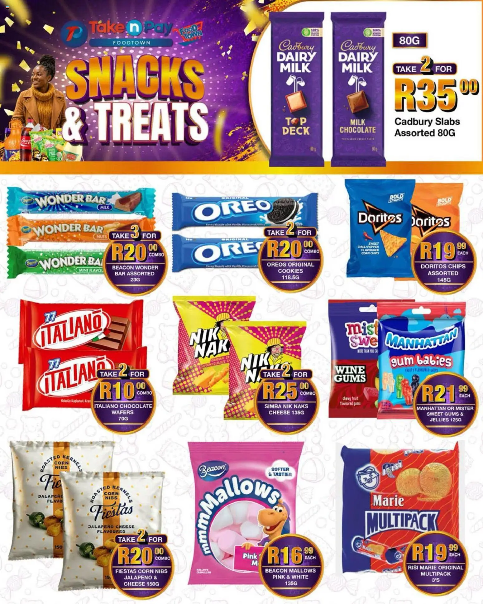 New Take n Pay catalogue – valid from 04.05.2026 | Page: 3 | Products: Milk, Cheese, Cookies, Fruit