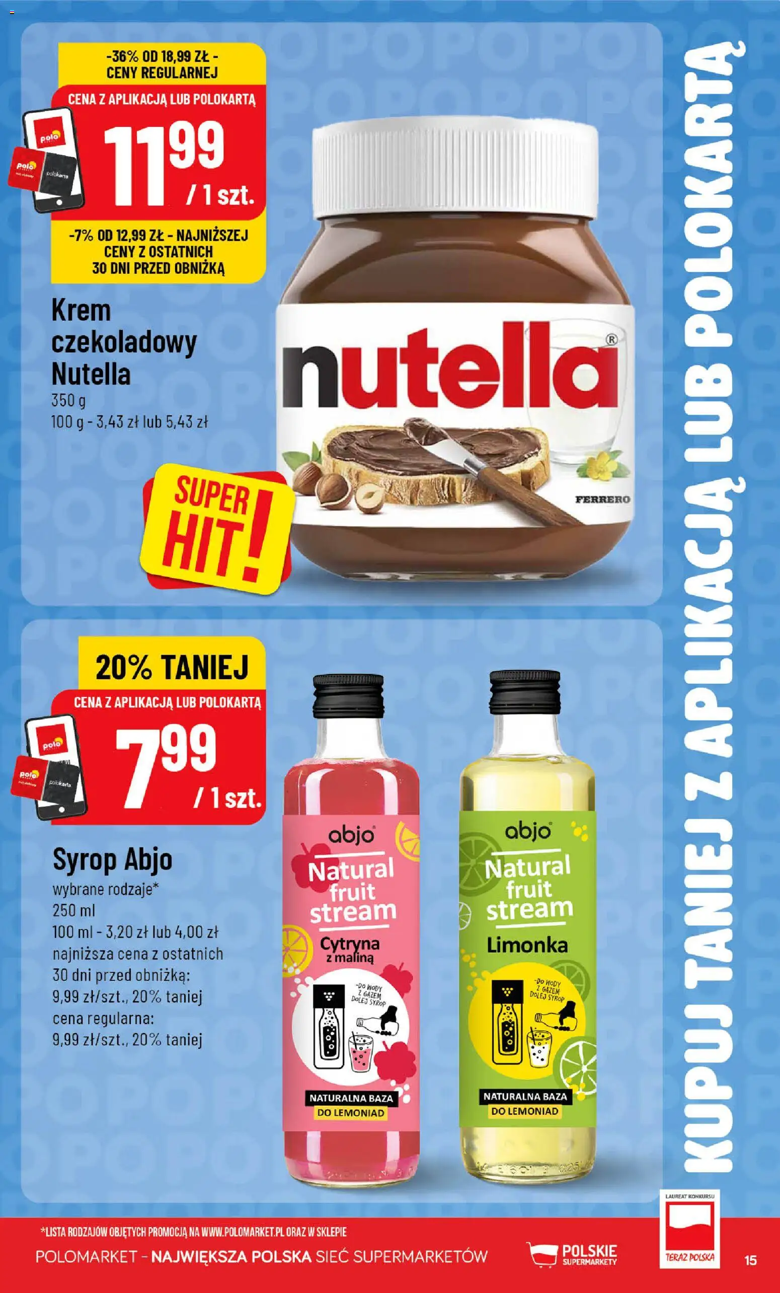 POLOmarket gazetka - Kupuj taniej od 22.07.2026 | Strona: 15 | Produkty: Limonka, Malina, Krem czekoladowy, Krem
